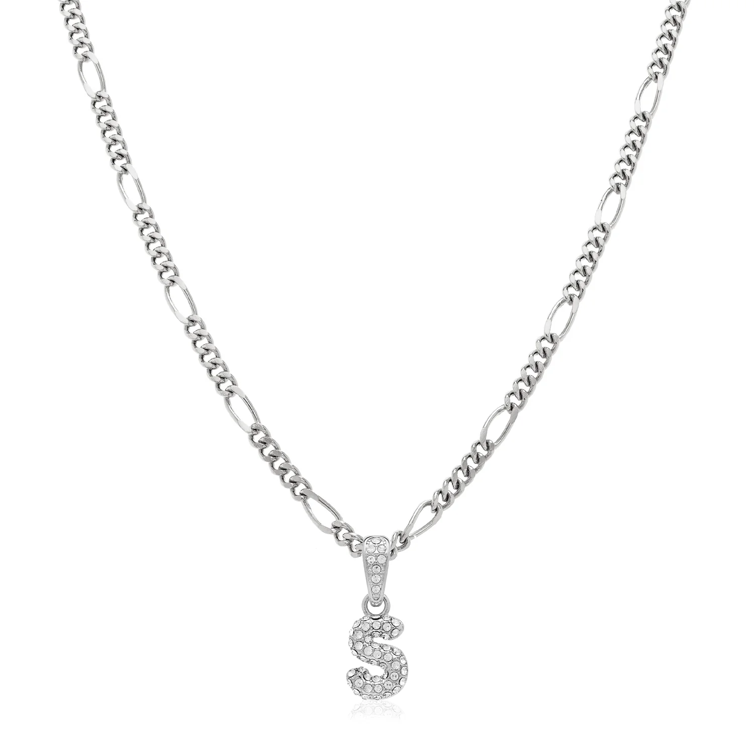 Bubble Initial Necklace (Silver)