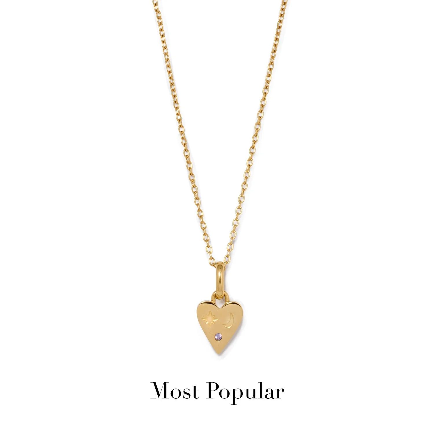 Custom Stamped Heart Pendant Necklace (Gold)