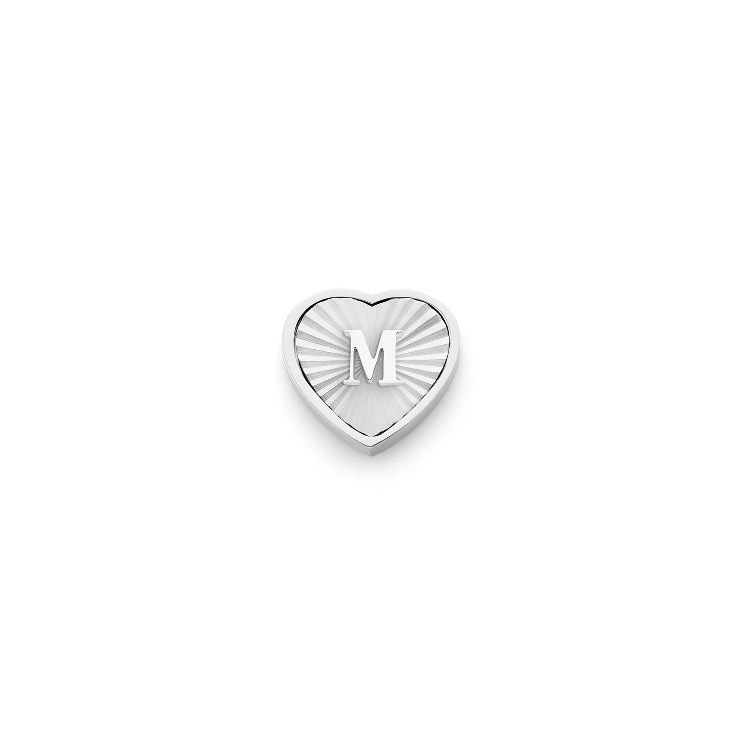 Textured Heart Charms (Silver) - Initials