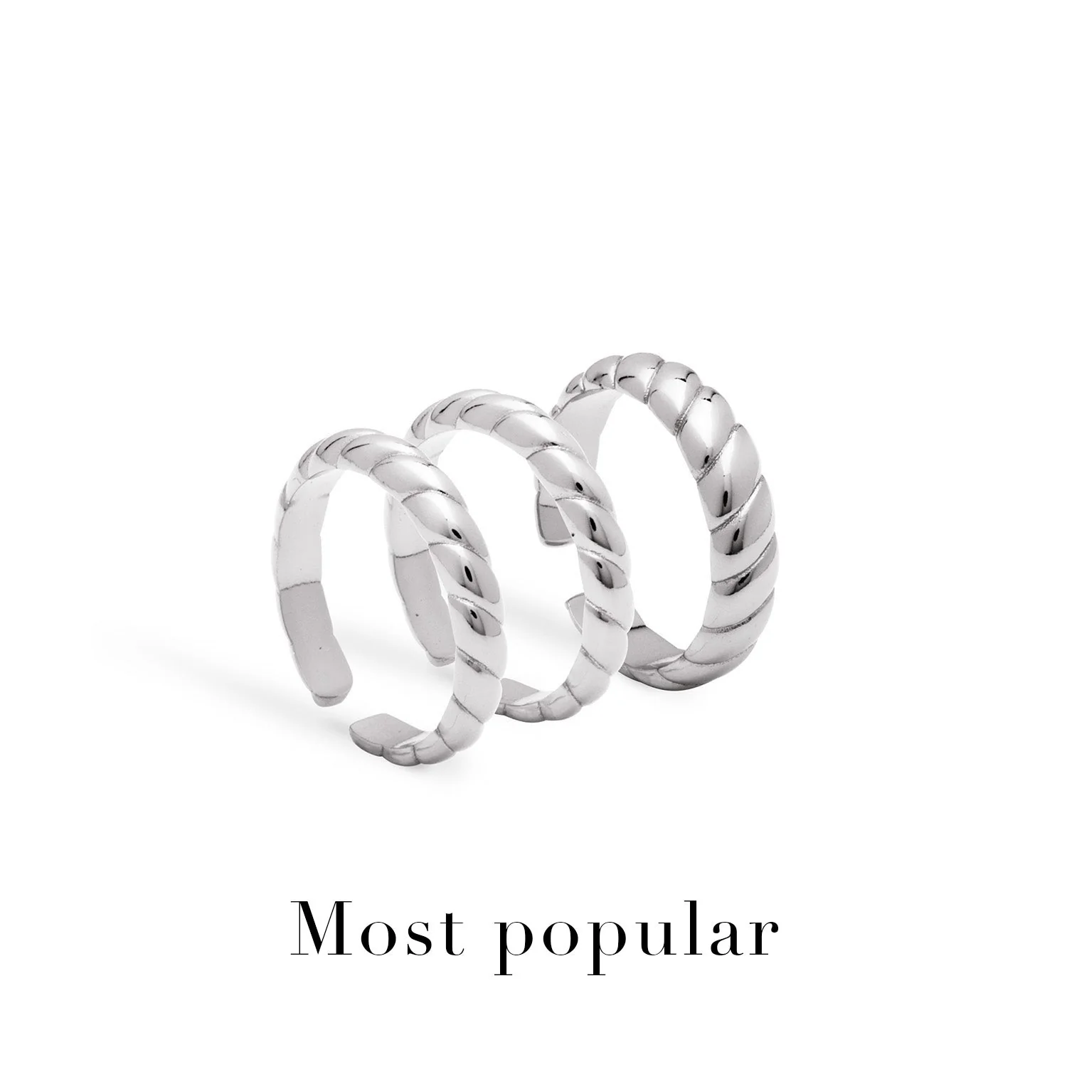 Rope Ring Stack (Silver)