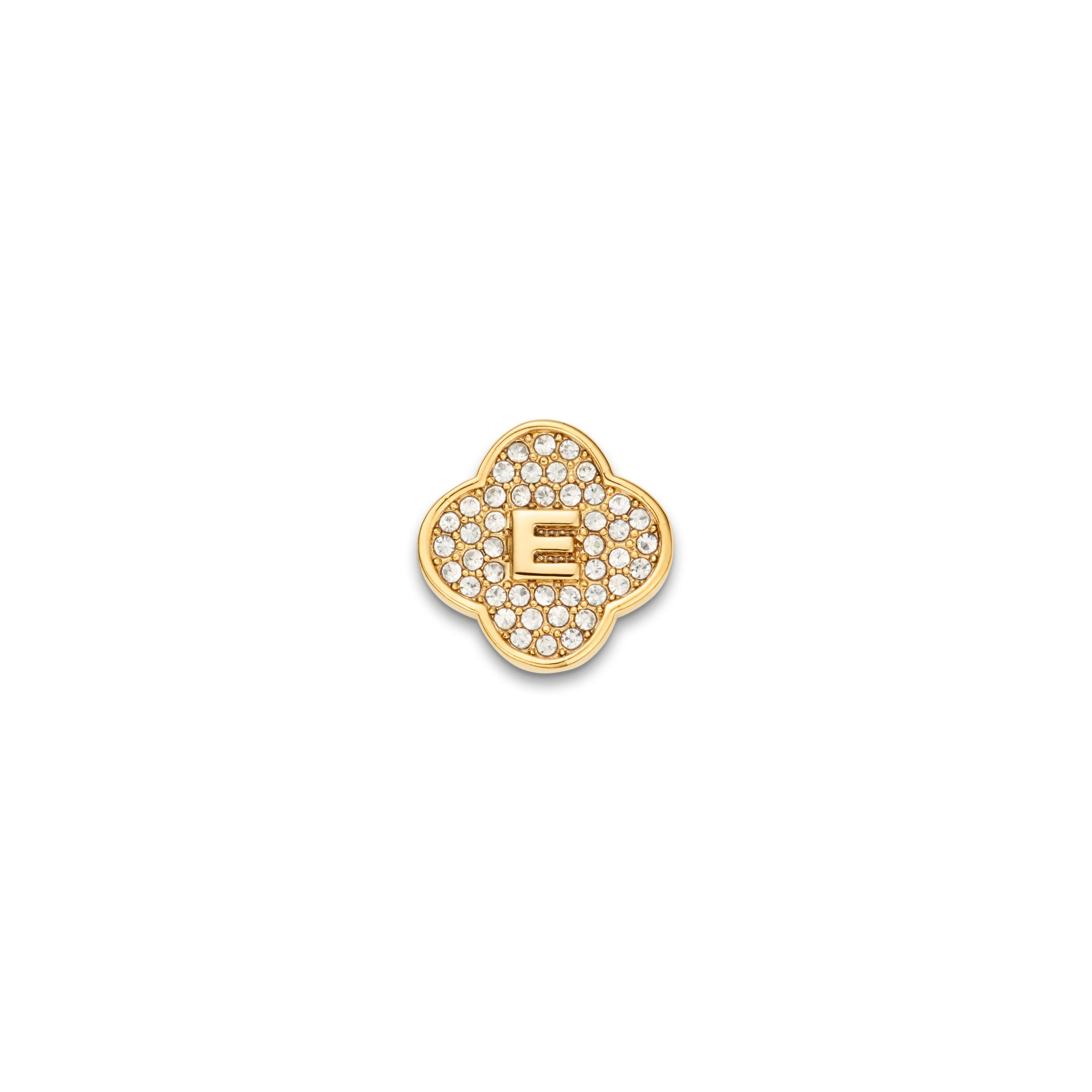 Shimmer Pavé Clover Charms (Gold) - Initials