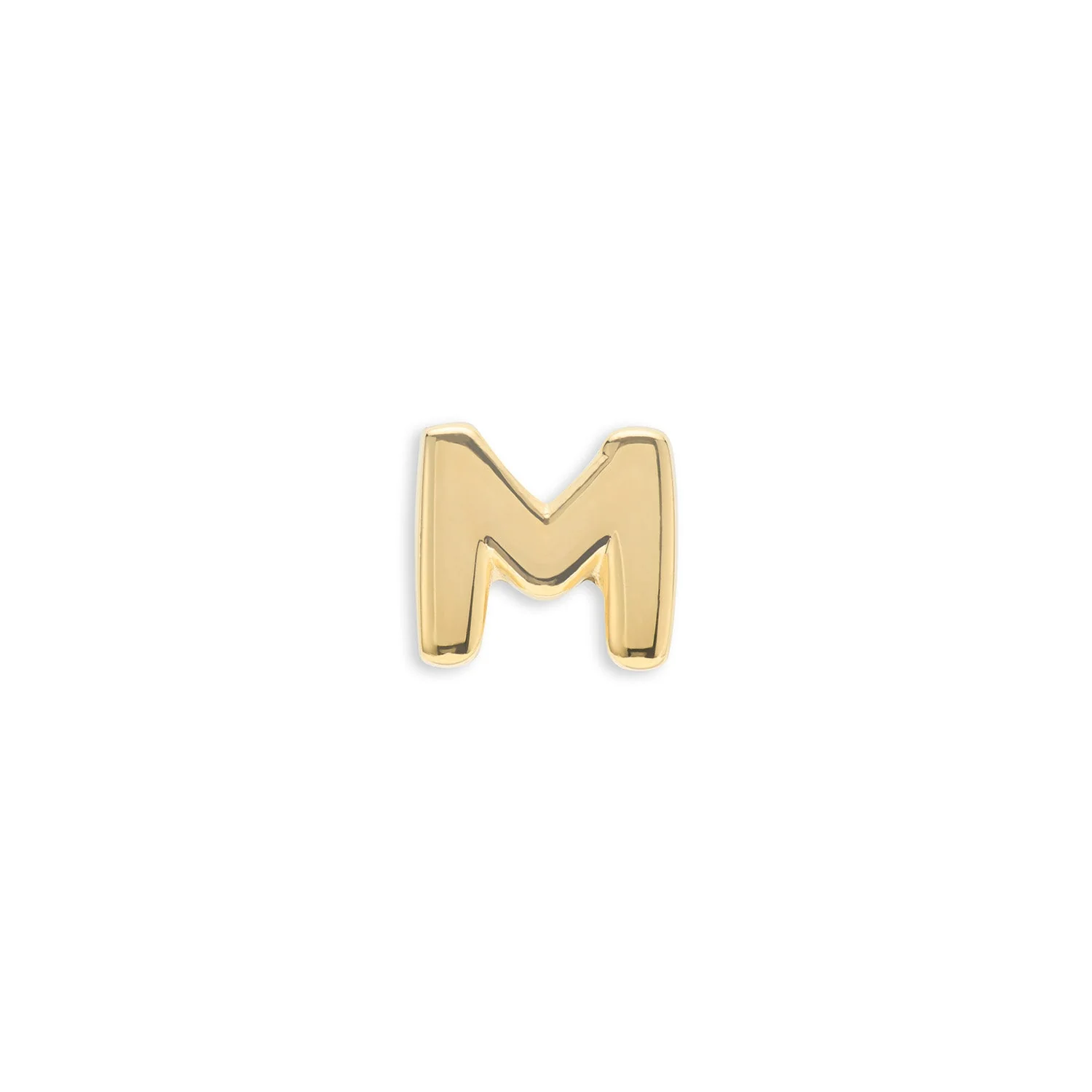 Bubble Initial Necklace Charm (Gold)