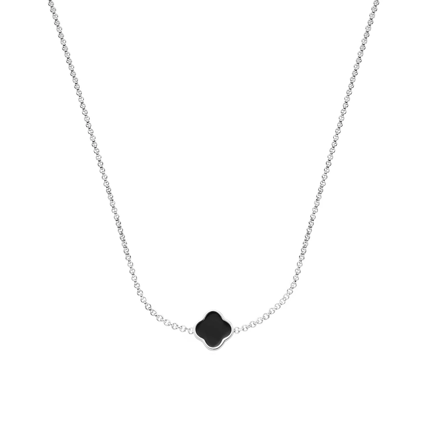 Clover Custom Name Necklace (Silver)
