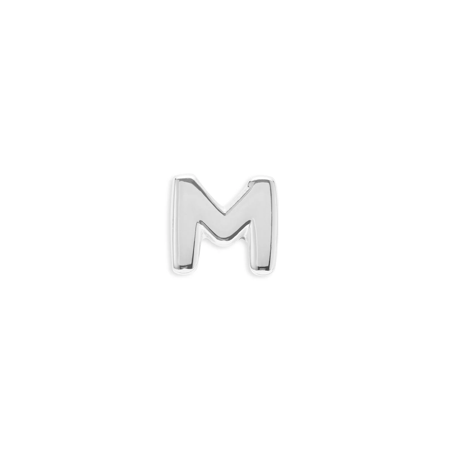 Bubble Initial Necklace Charm (Silver)