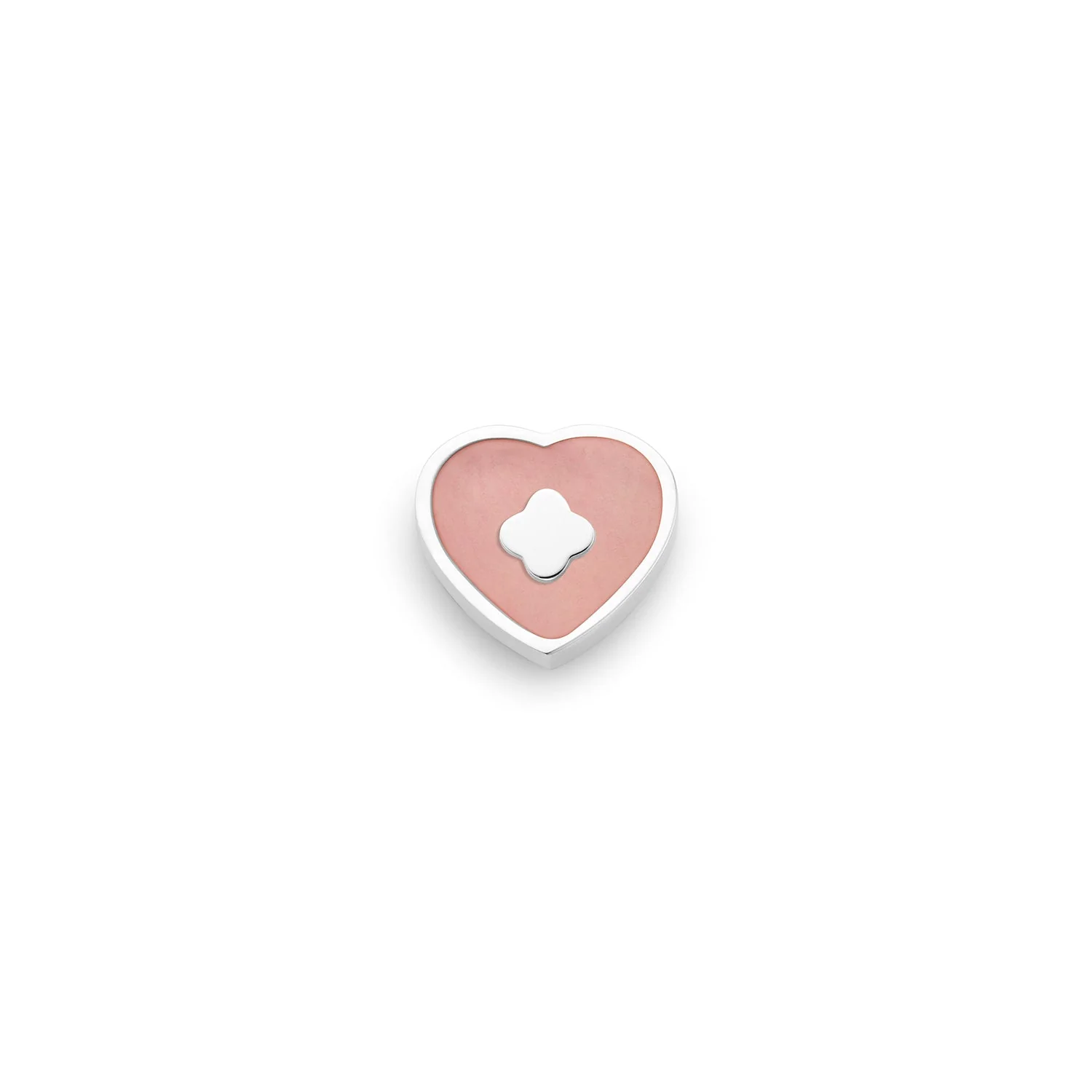 Rose Quartz Heart Charms (Silver) - Clover