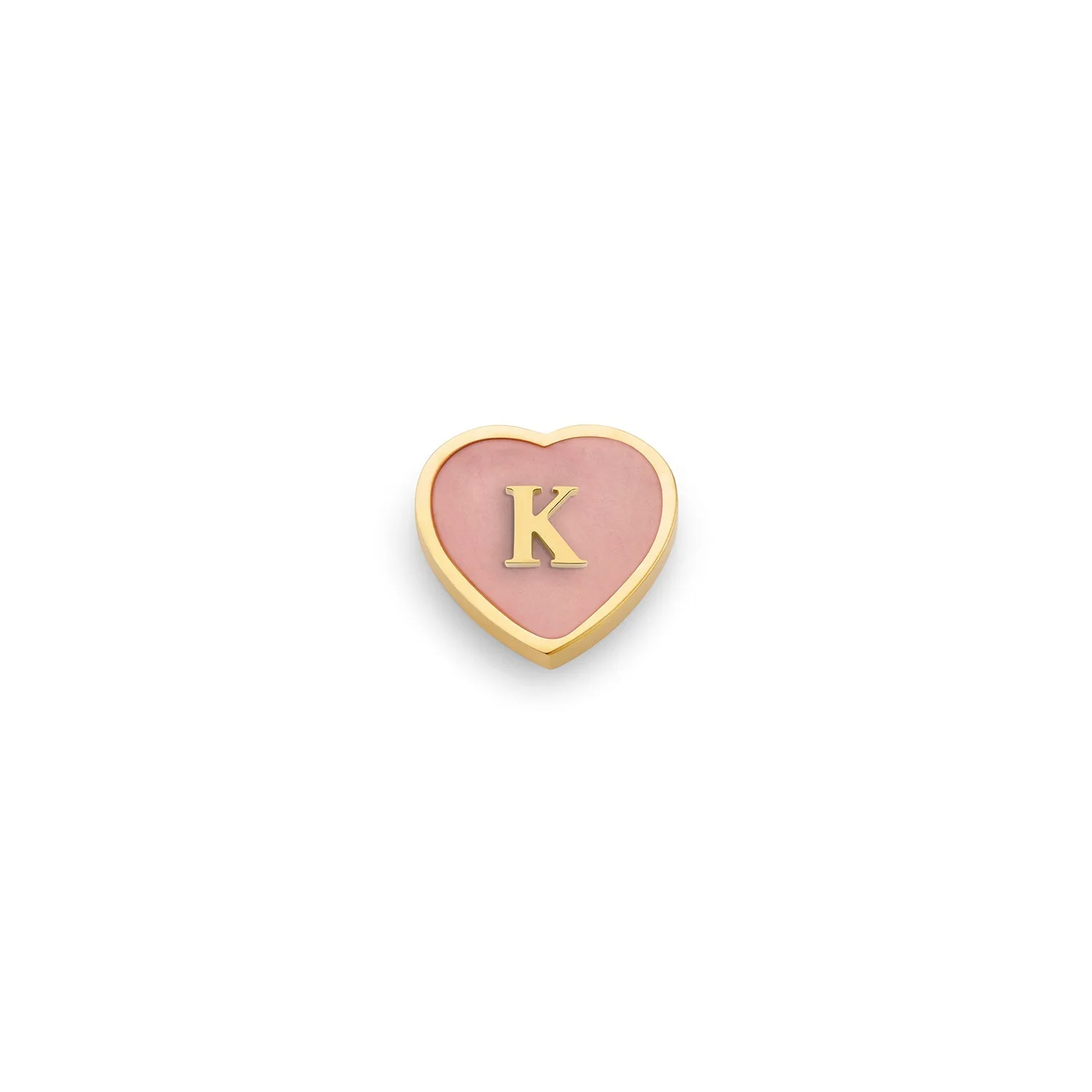 Rose Quartz Heart Charms (Gold) - Initials