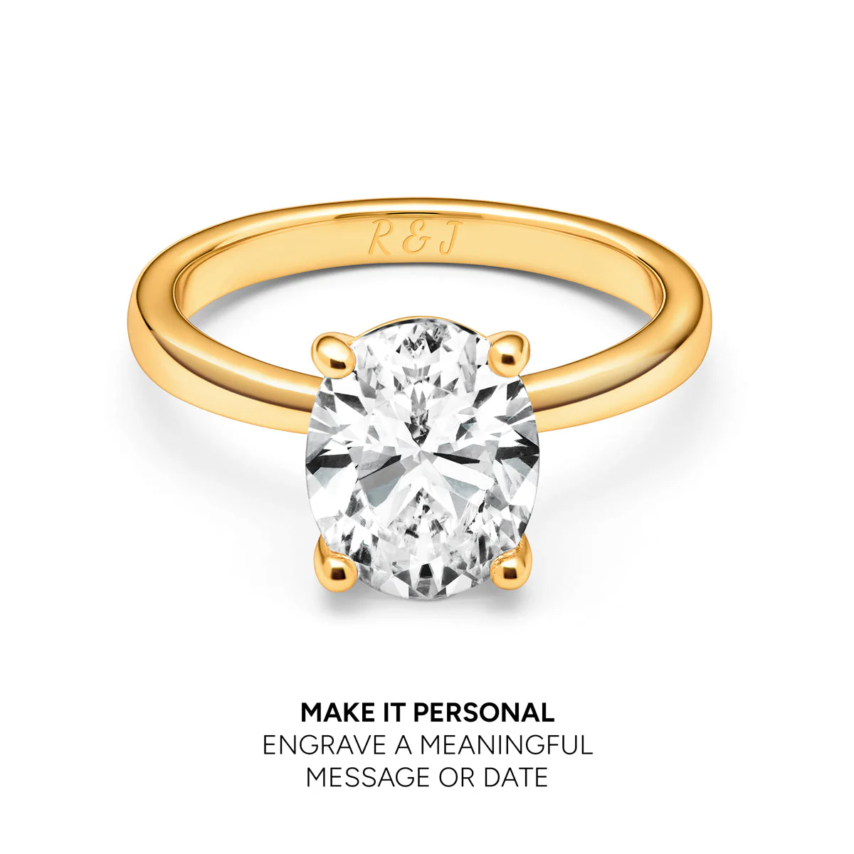 Oval Cut Solitaire Ring (Gold)