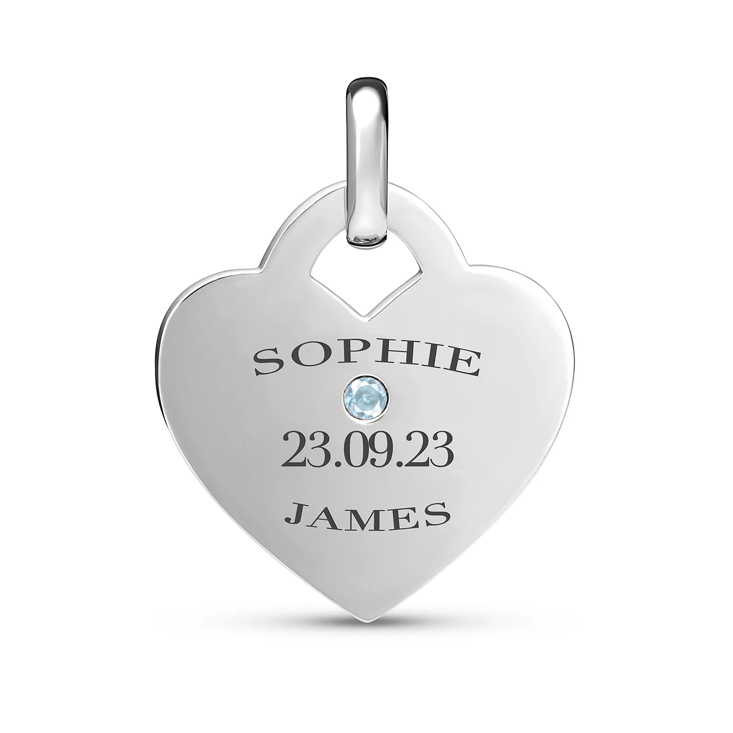 Heart Token Oval Necklace (Silver)