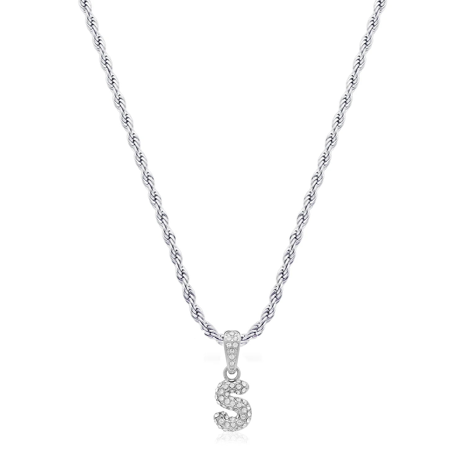 Bubble Initial Necklace (Silver)