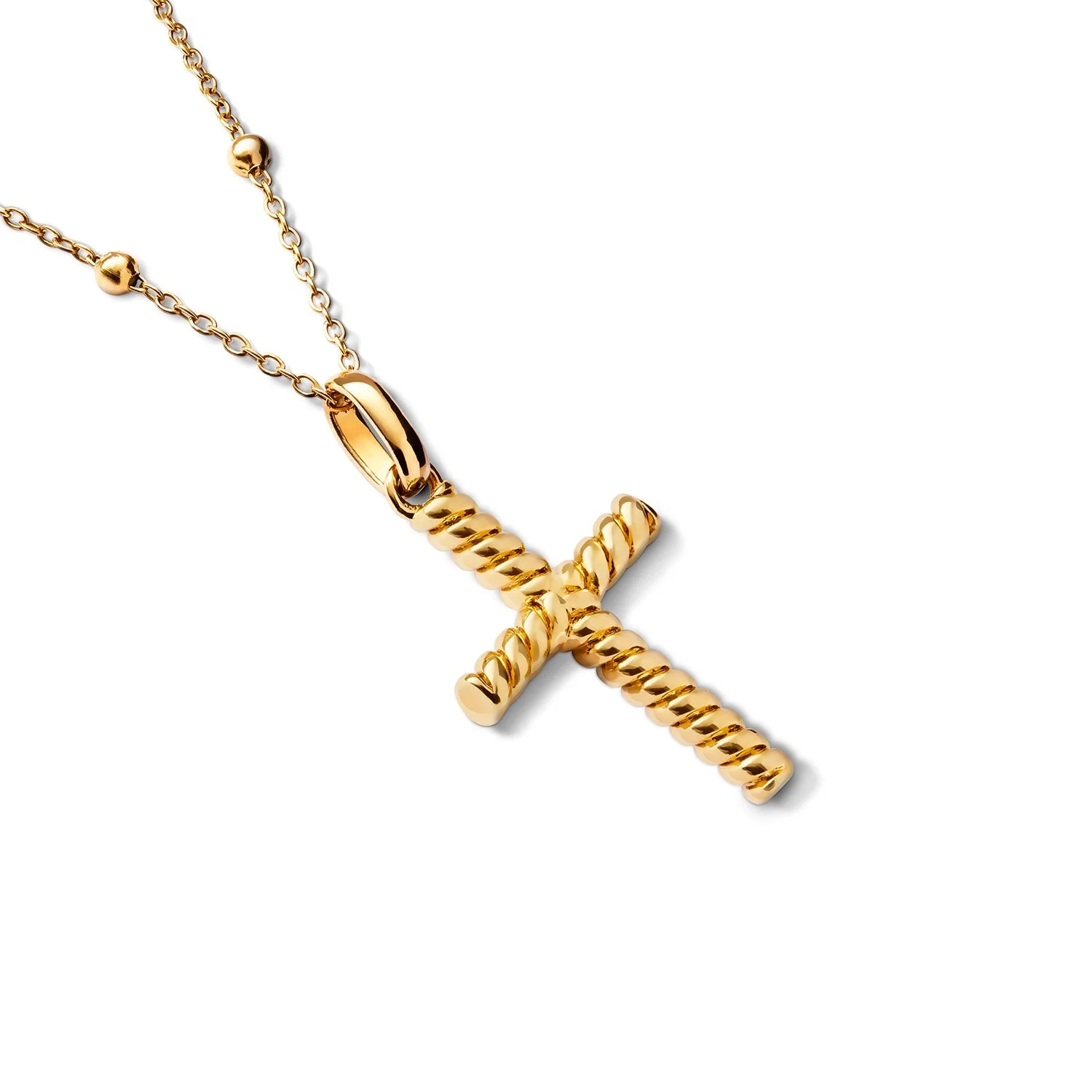 Entwine Cross Necklace (Gold)