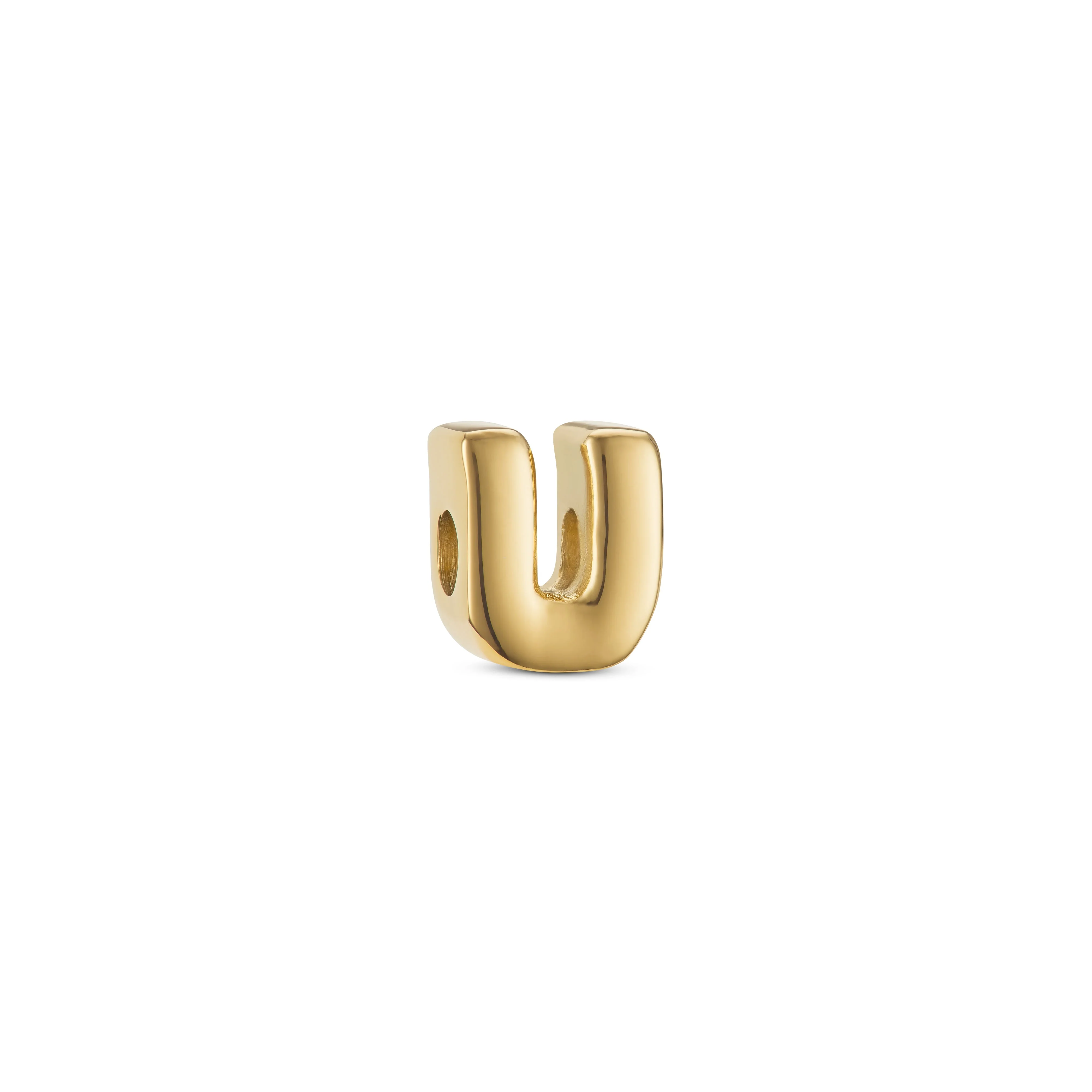 Bubble Initial Bracelet Charm (Gold)