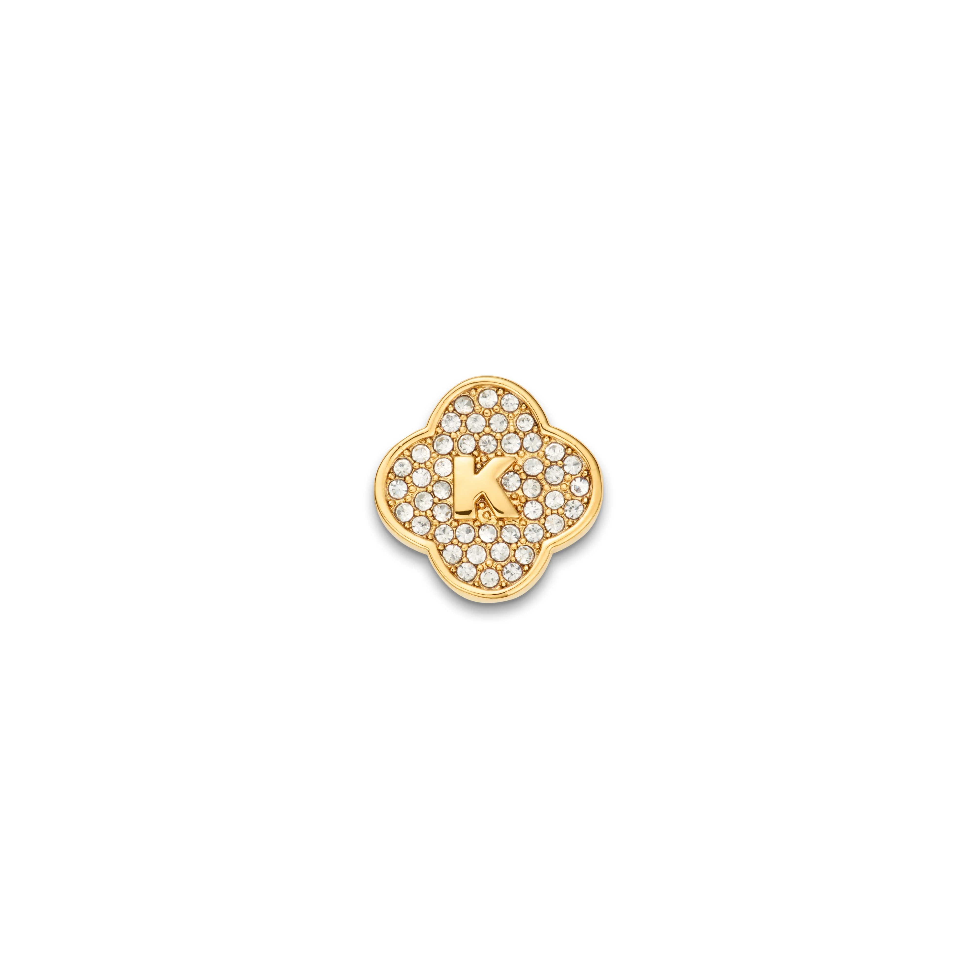 Shimmer Pavé Clover Charms (Gold) - Initials