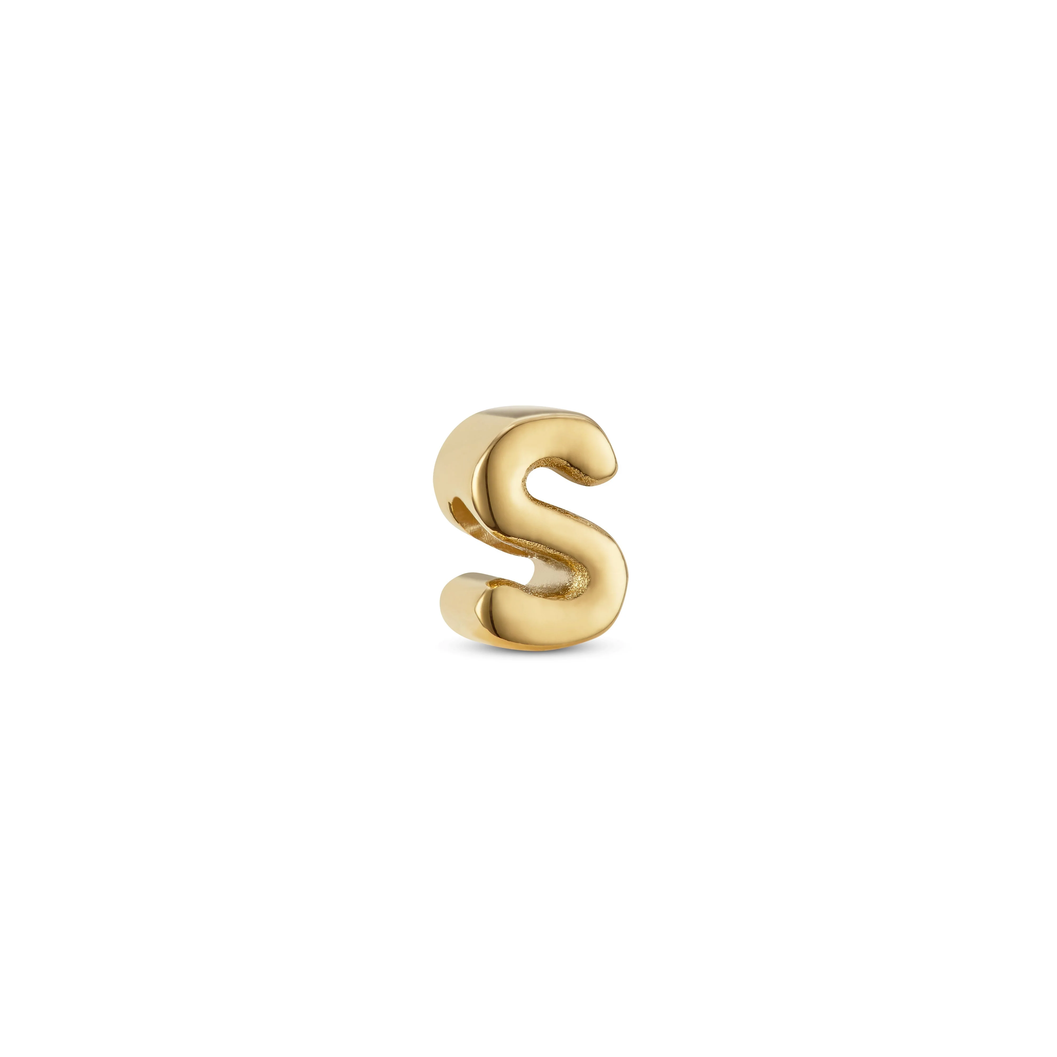 Bubble Initial Bracelet Charm (Gold)