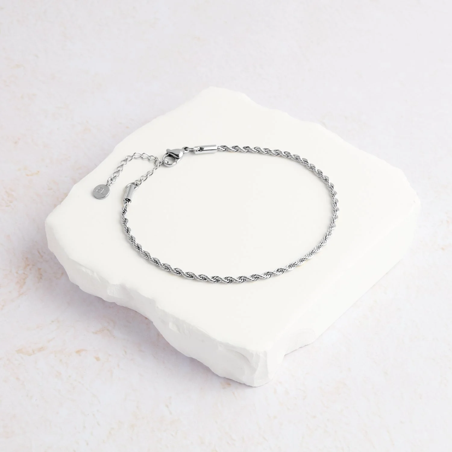 Small Rope Chain Bracelet (Silver)