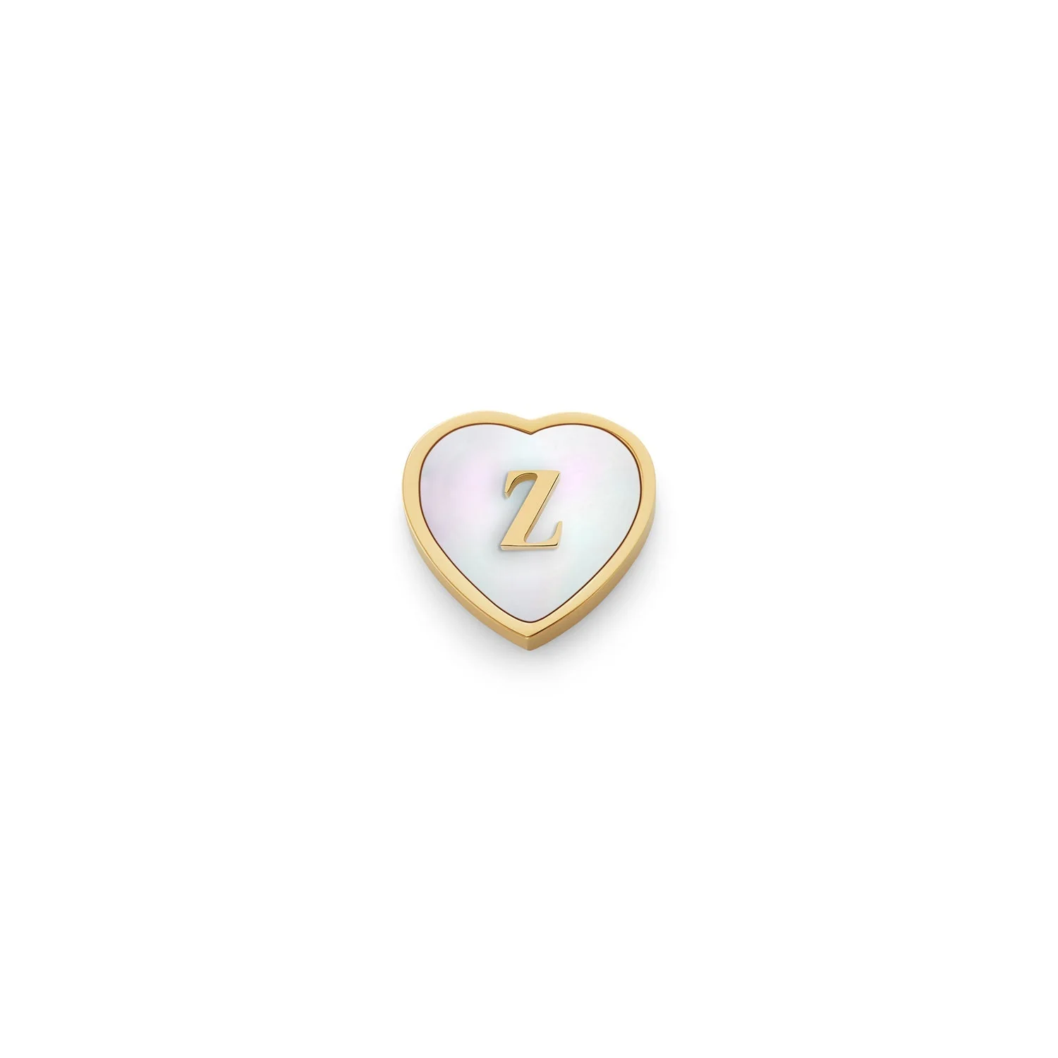 Pearl Heart Charms (Gold) - Initials