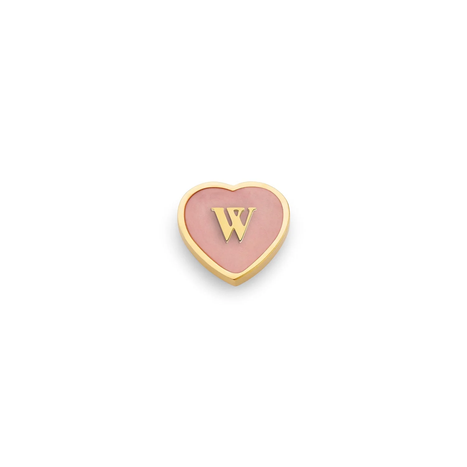 Rose Quartz Heart Charms (Gold) - Initials