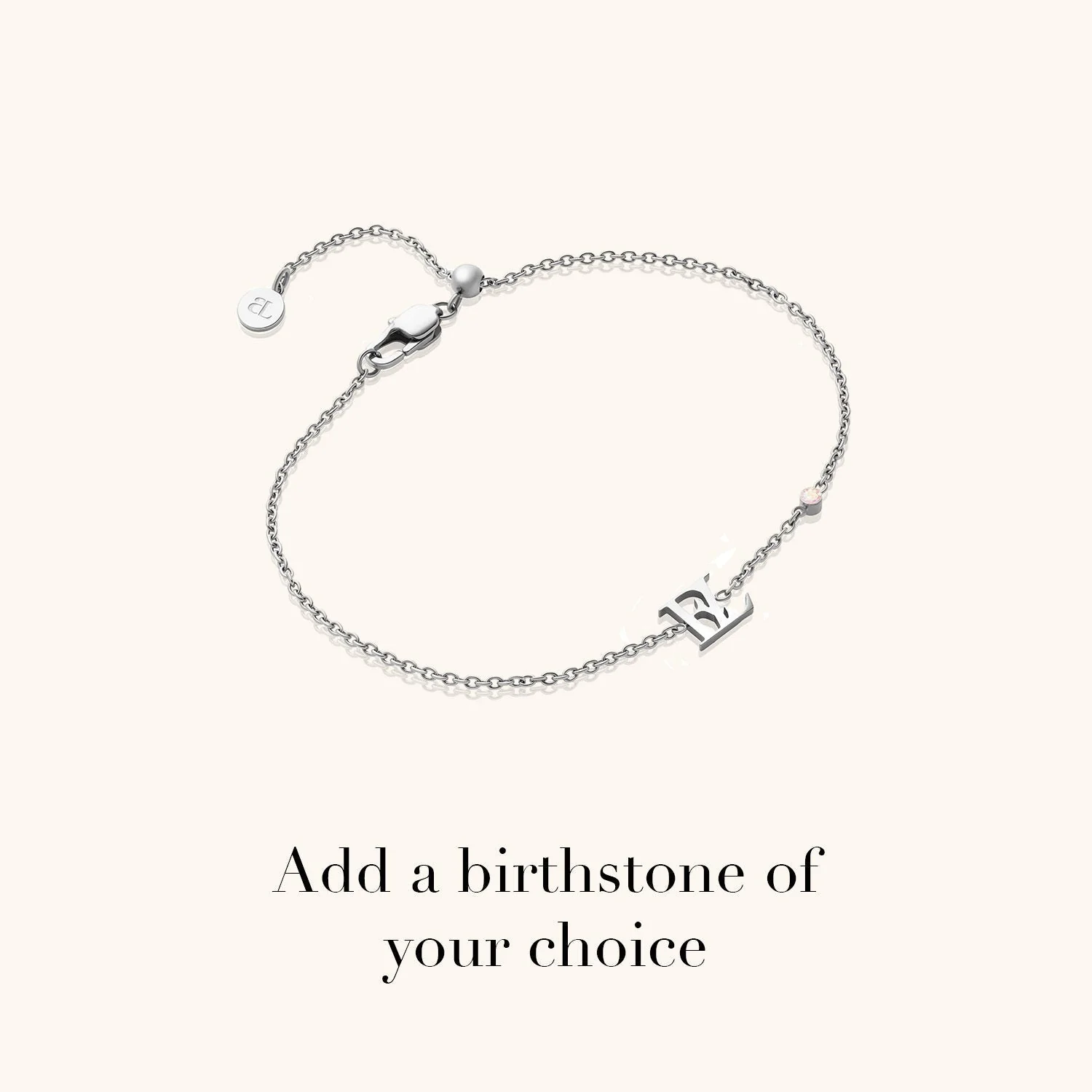 Mini Double Initial Bracelet (Silver)