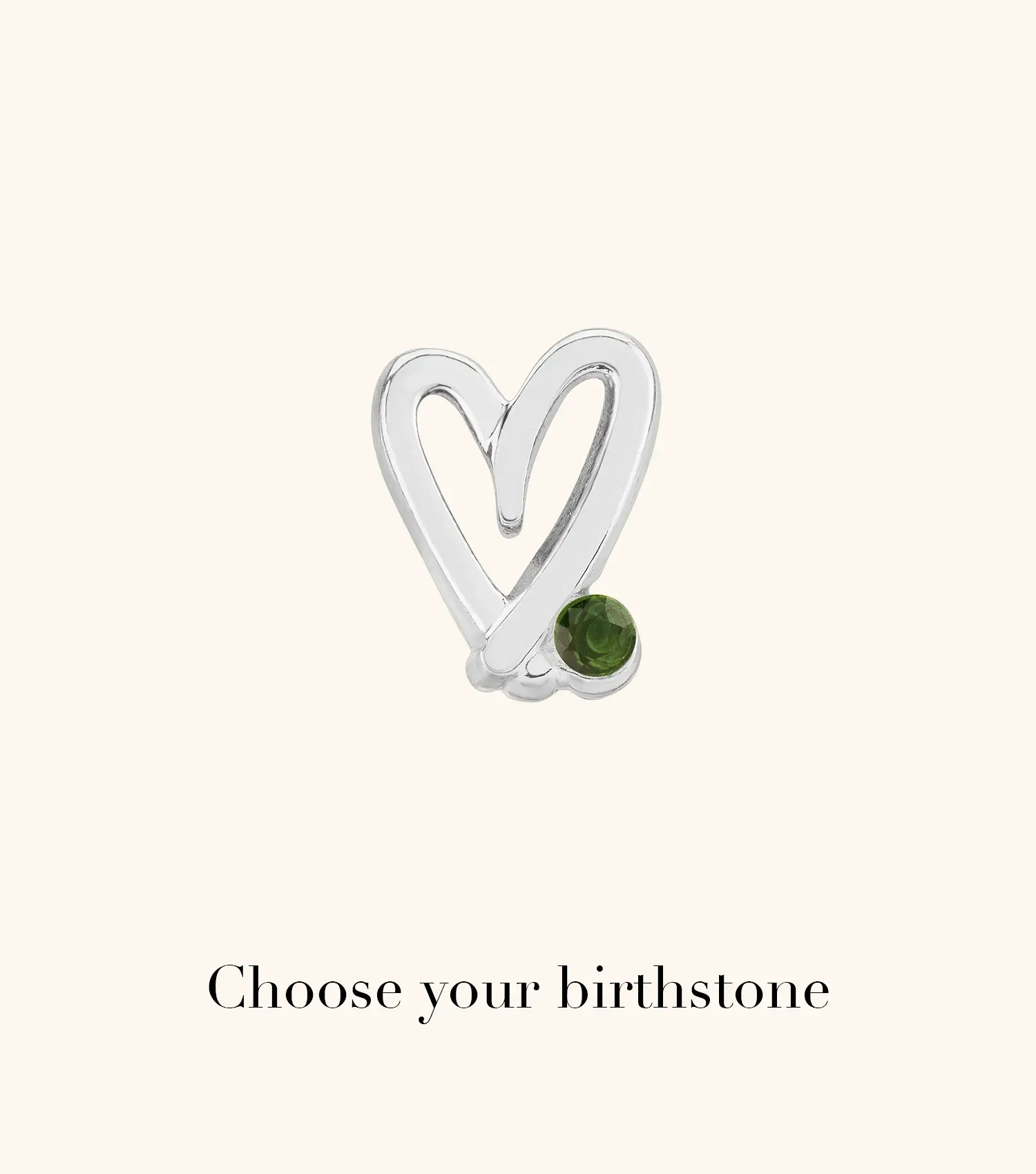 Stacey's Stories Doodle Heart Birthstone Ring (Silver)
