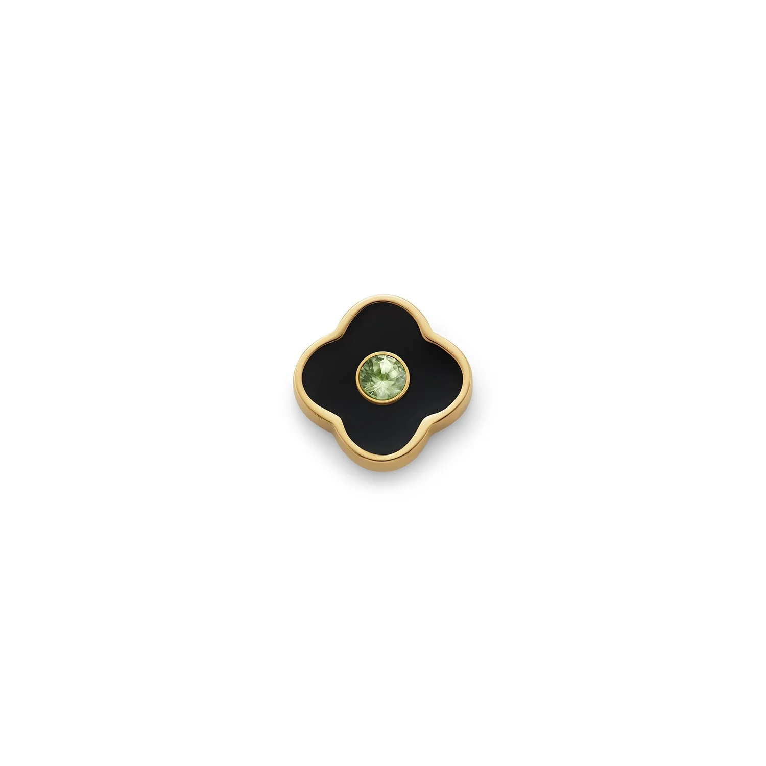 Black Enamel Clover Charms (Gold) - Birthstones