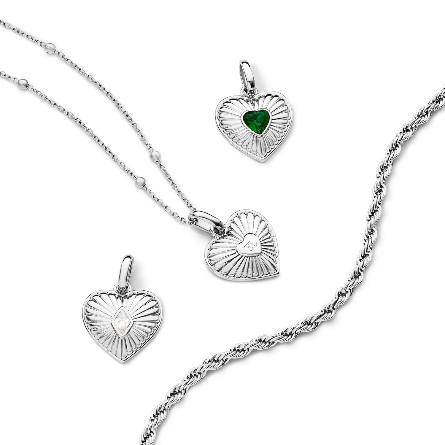Entwine Heart Necklace (Silver)
