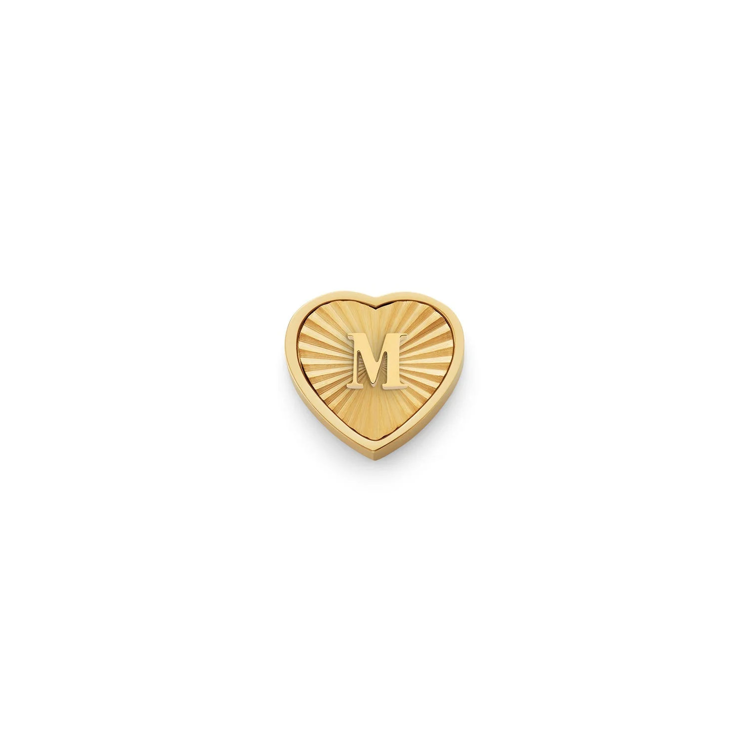 Textured Heart Charms (Gold) - Initials