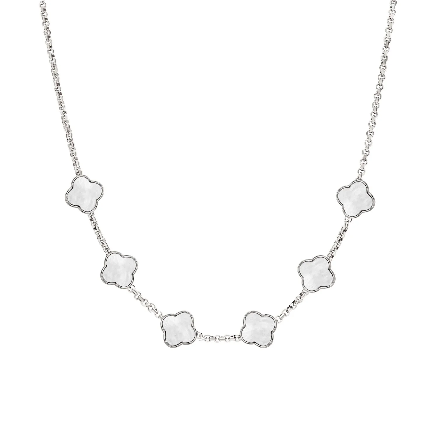 Clover Custom Name Necklace (Silver)