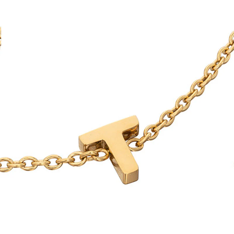 Mini Heart Birthstone & Initial Bracelet Bundle (Gold)