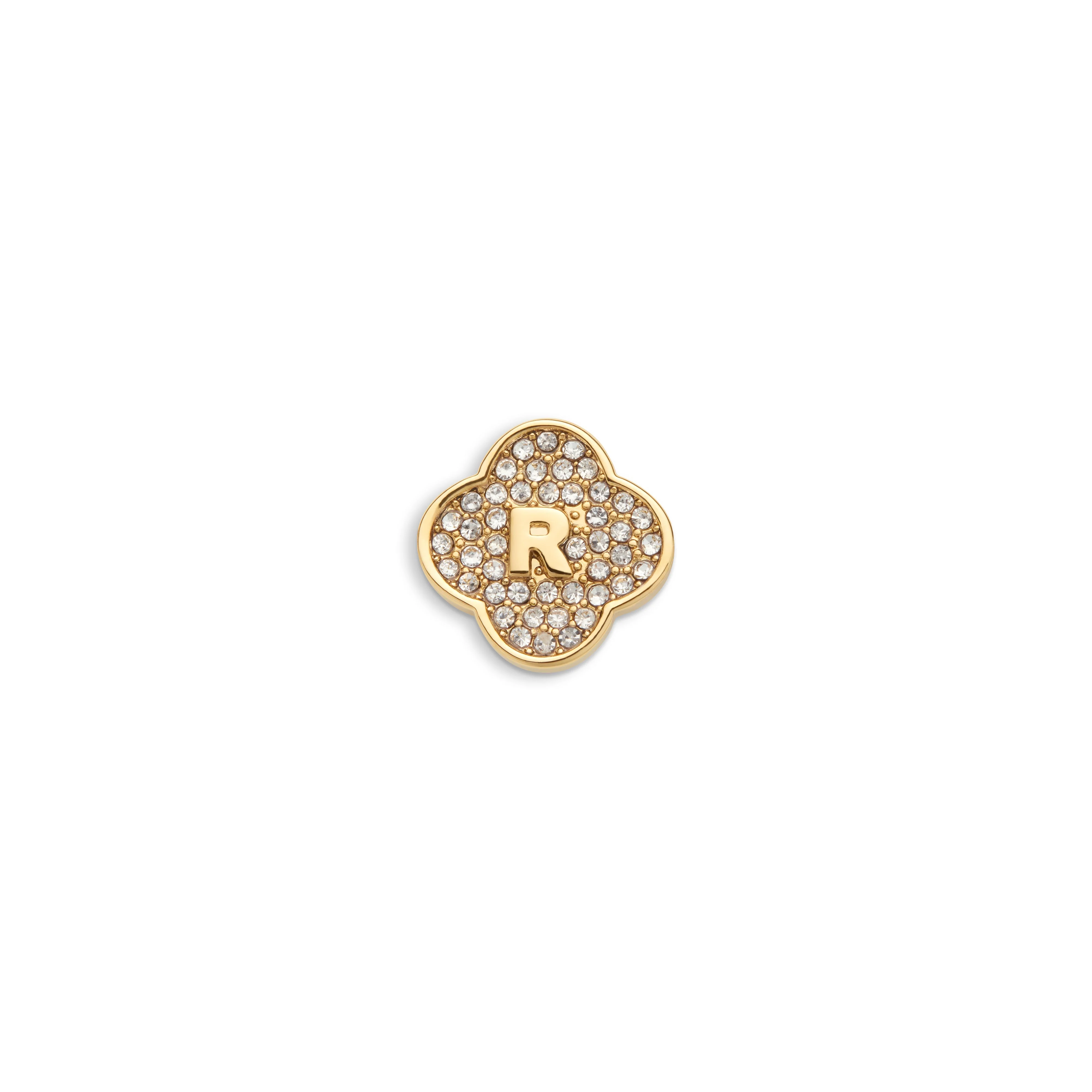 Shimmer Pavé Clover Charms (Gold) - Initials