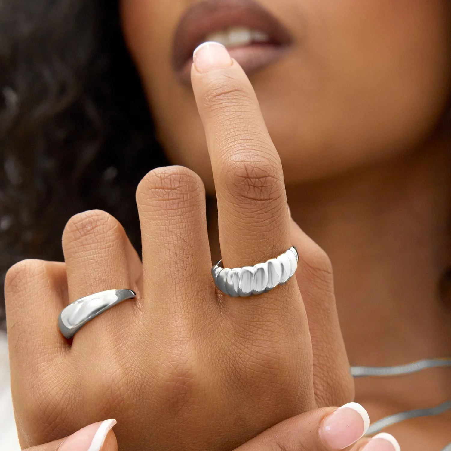 Chunky Croissant Ring (Silver)