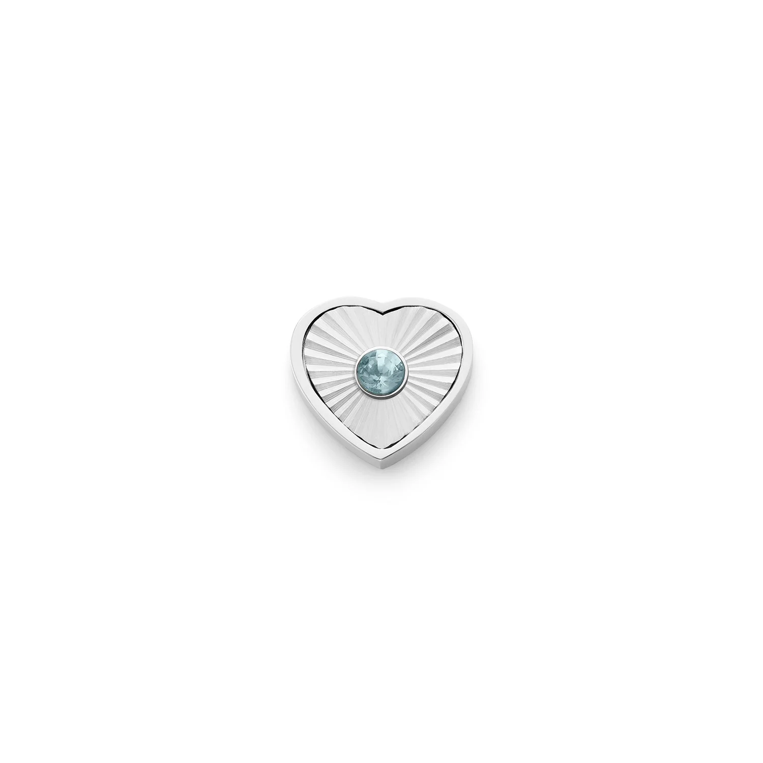 Textured Heart Charms (Silver) - Birthstone