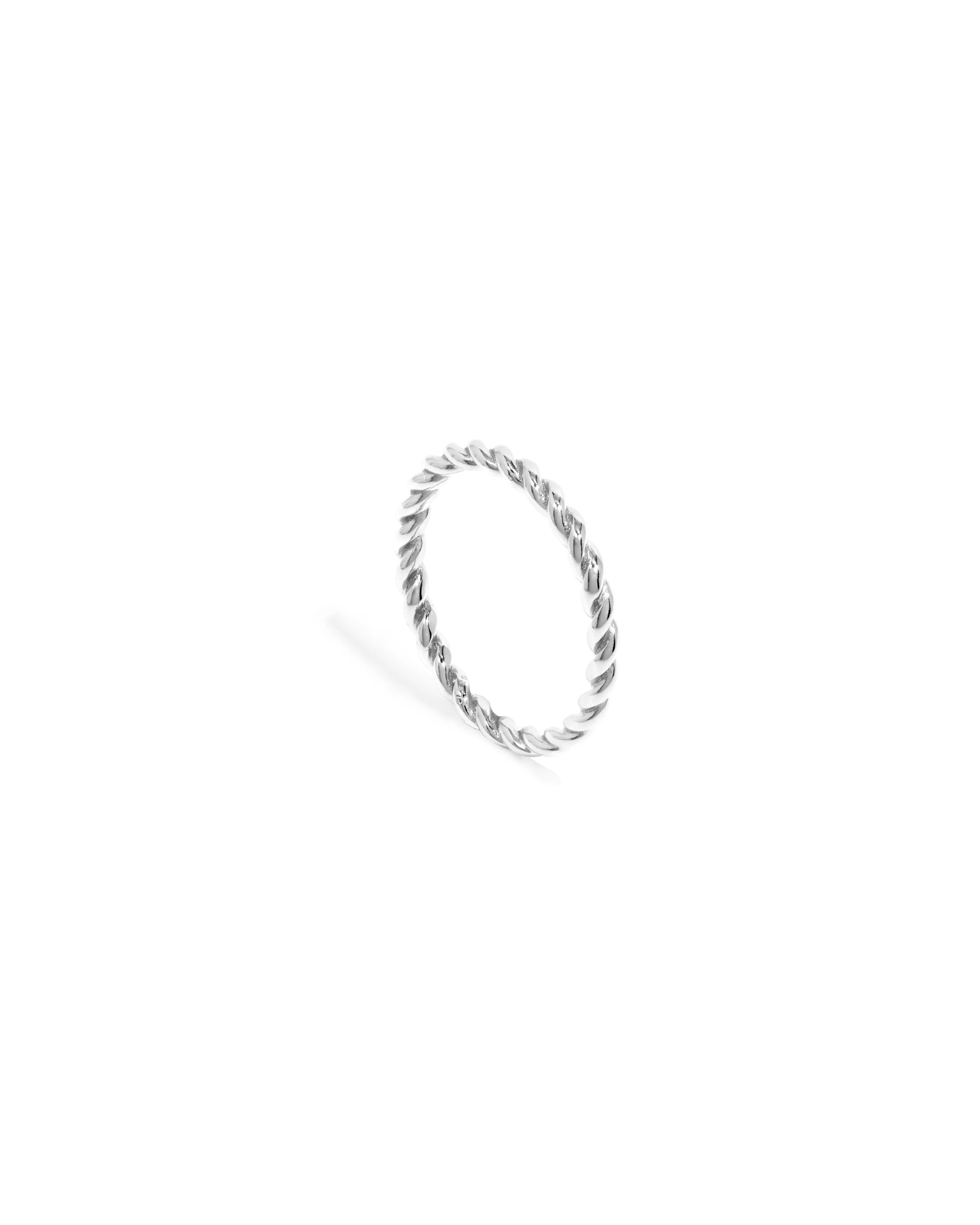 Sterling Silver Twisted Ring (Silver)