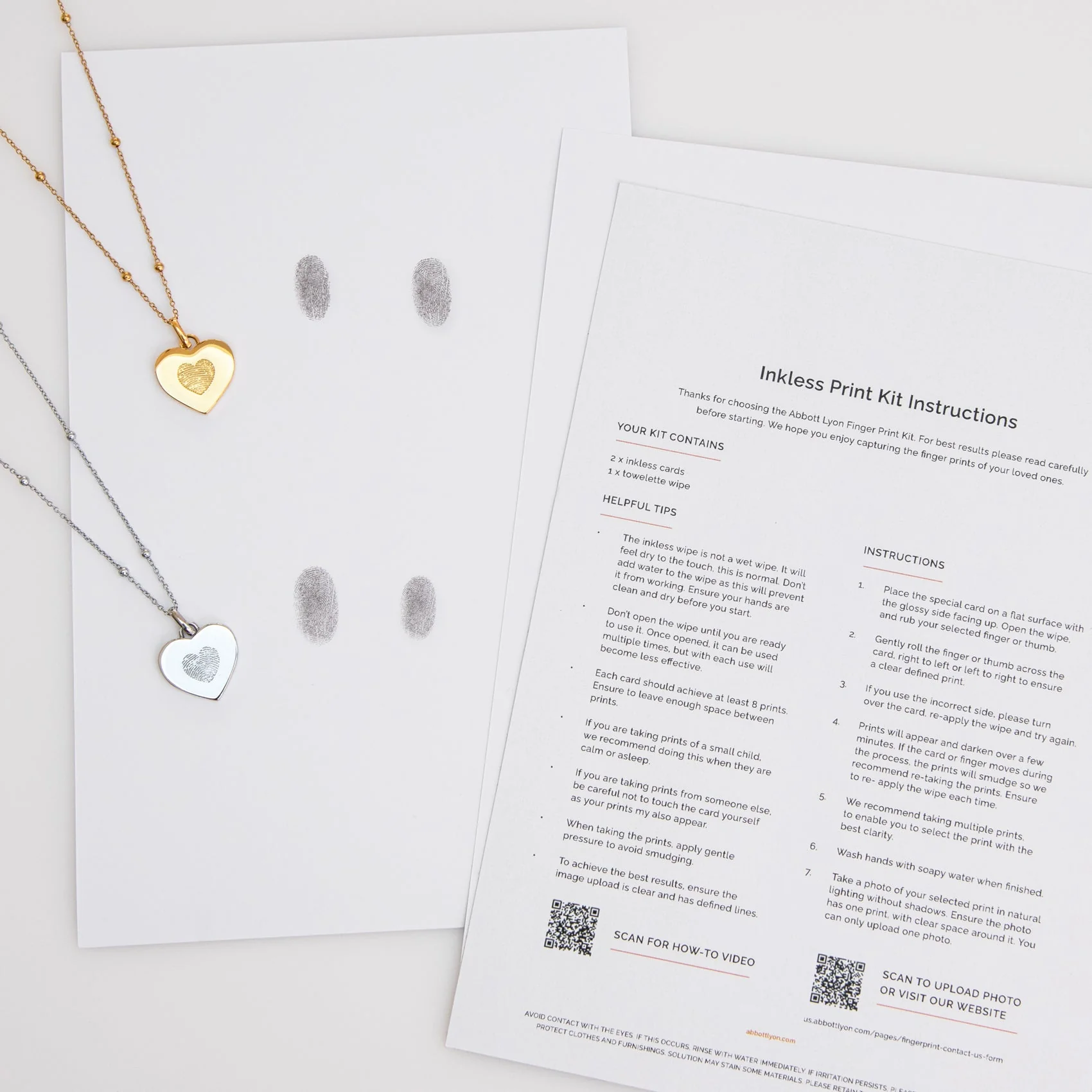 Uniquely Yours Fingerprint Heart Necklace (Gold)