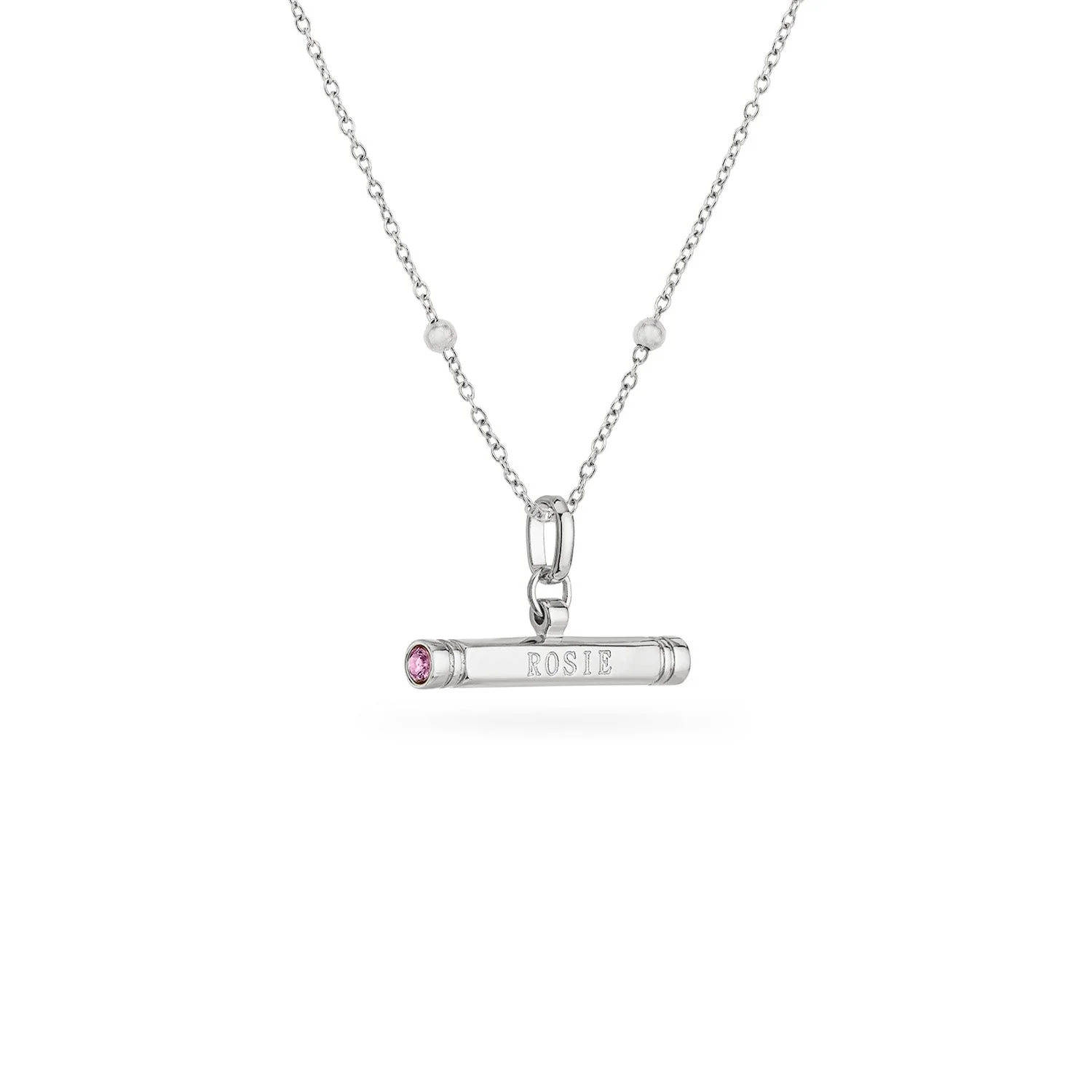 Custom Stamped T-Bar Necklace (Silver)