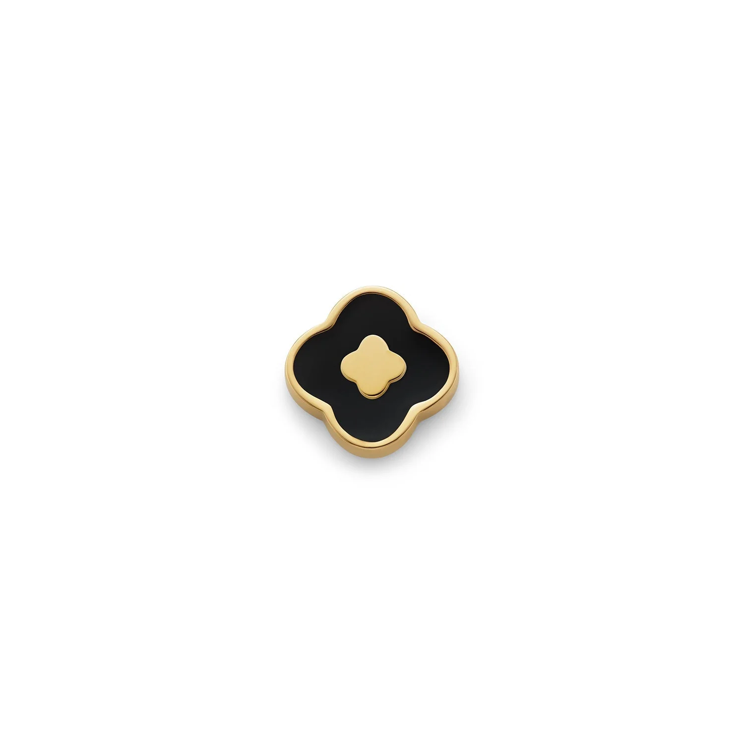 Black Enamel Clover Charms (Gold) - Clover
