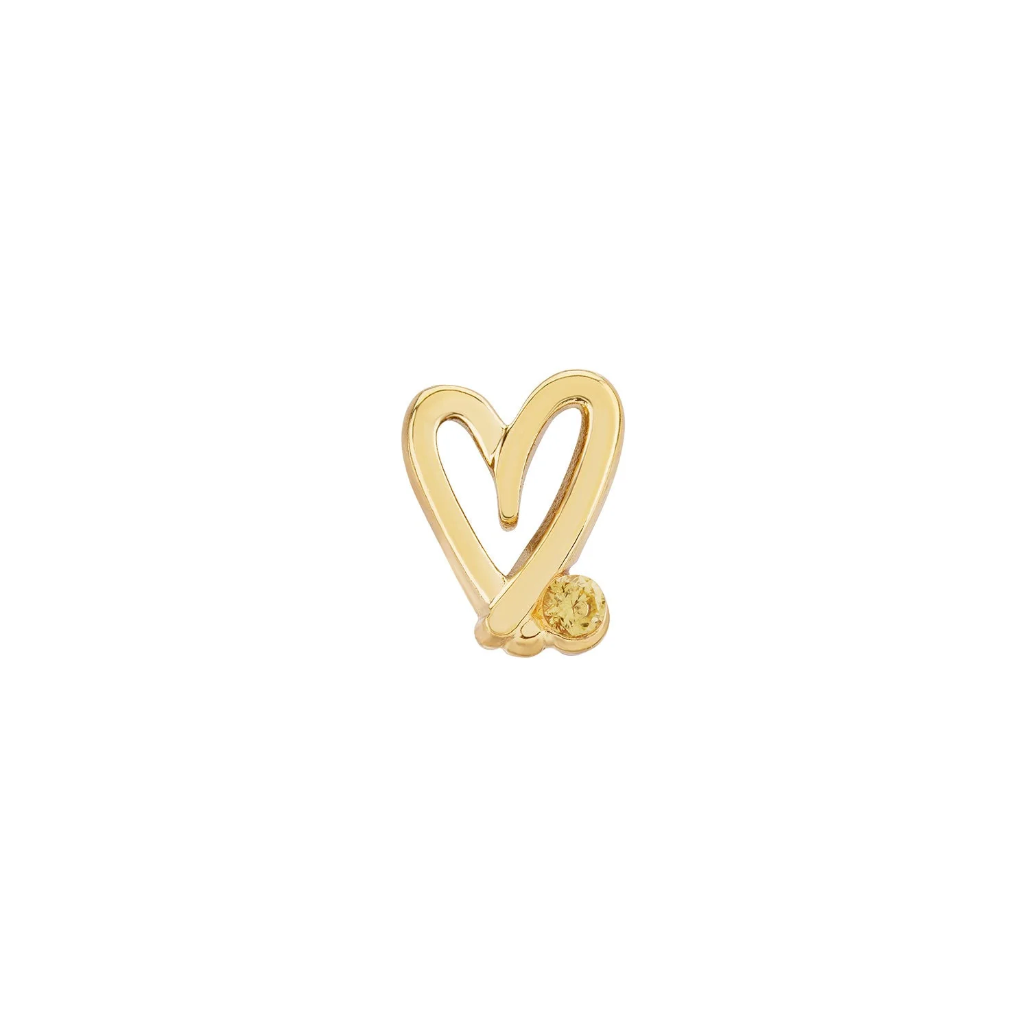 Stacey's Stories Doodle Heart Birthstone Necklace (Gold)