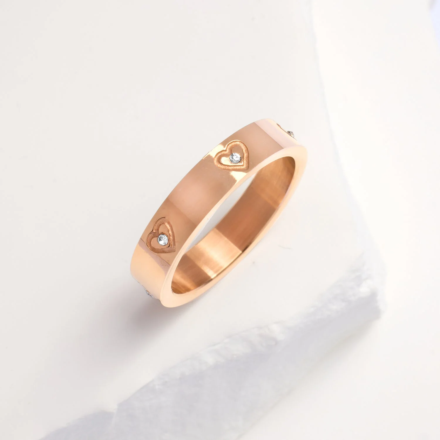 Crystal Heart Ring (Rose Gold)