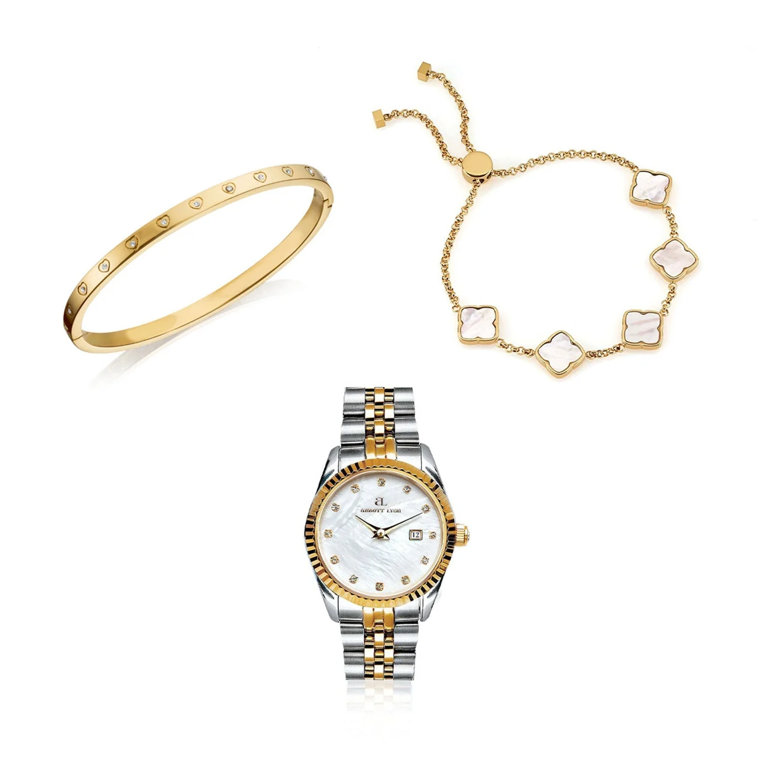 Pearl Belgravia & Bracelet Bundle (Gold)
