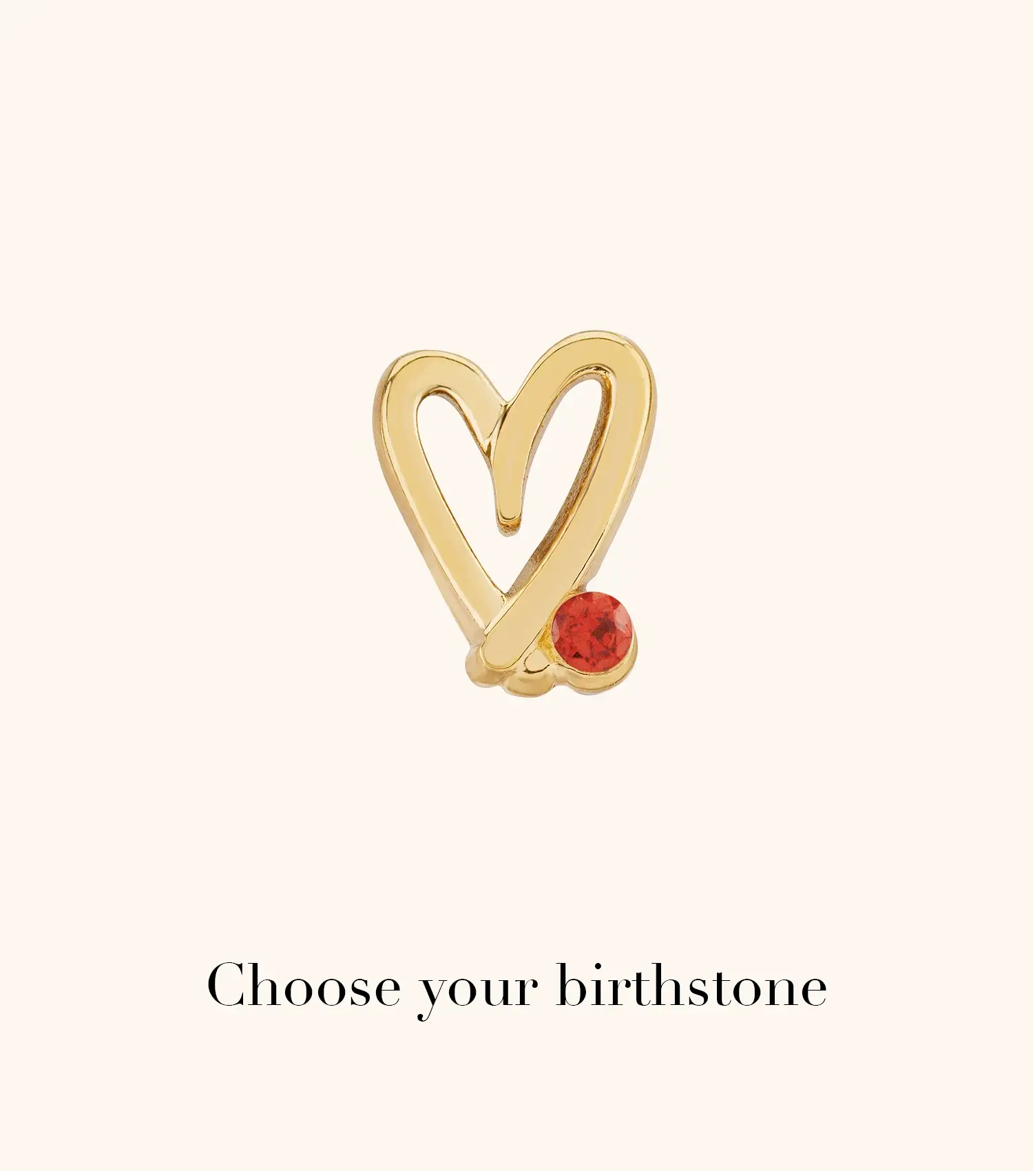 Stacey's Stories Doodle Heart Birthstone Ring (Gold)