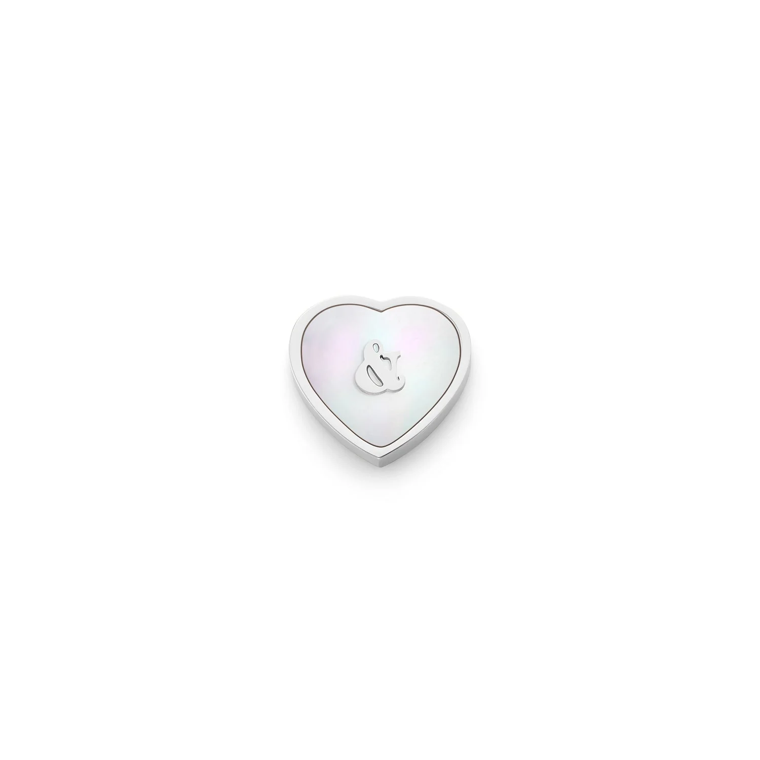 Pearl Heart Charms (Silver) - &