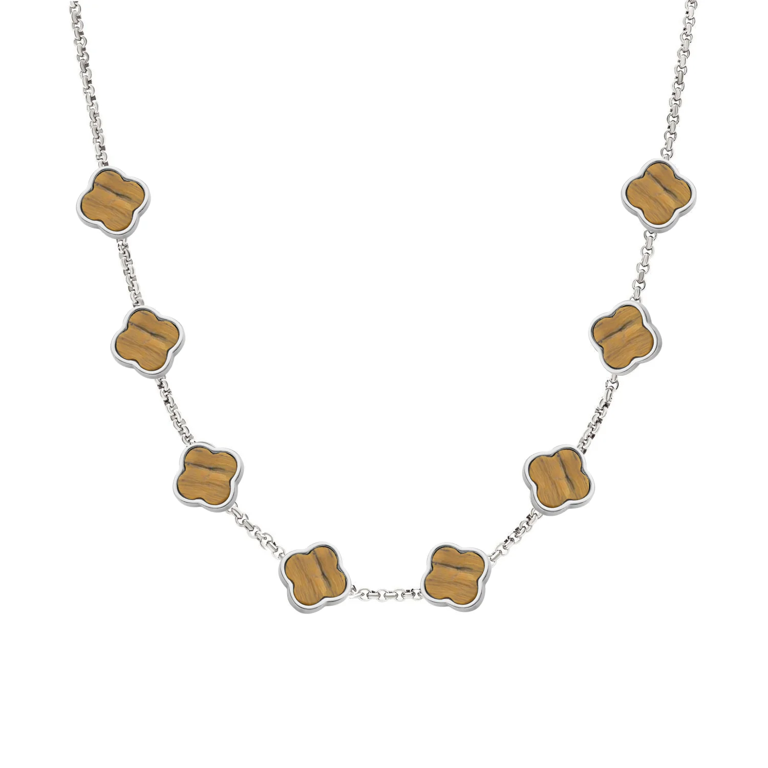 Clover Custom Name Necklace (Silver)