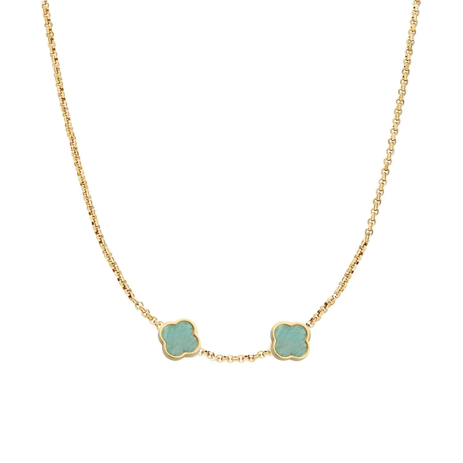 Clover Custom Name Necklace (Gold)