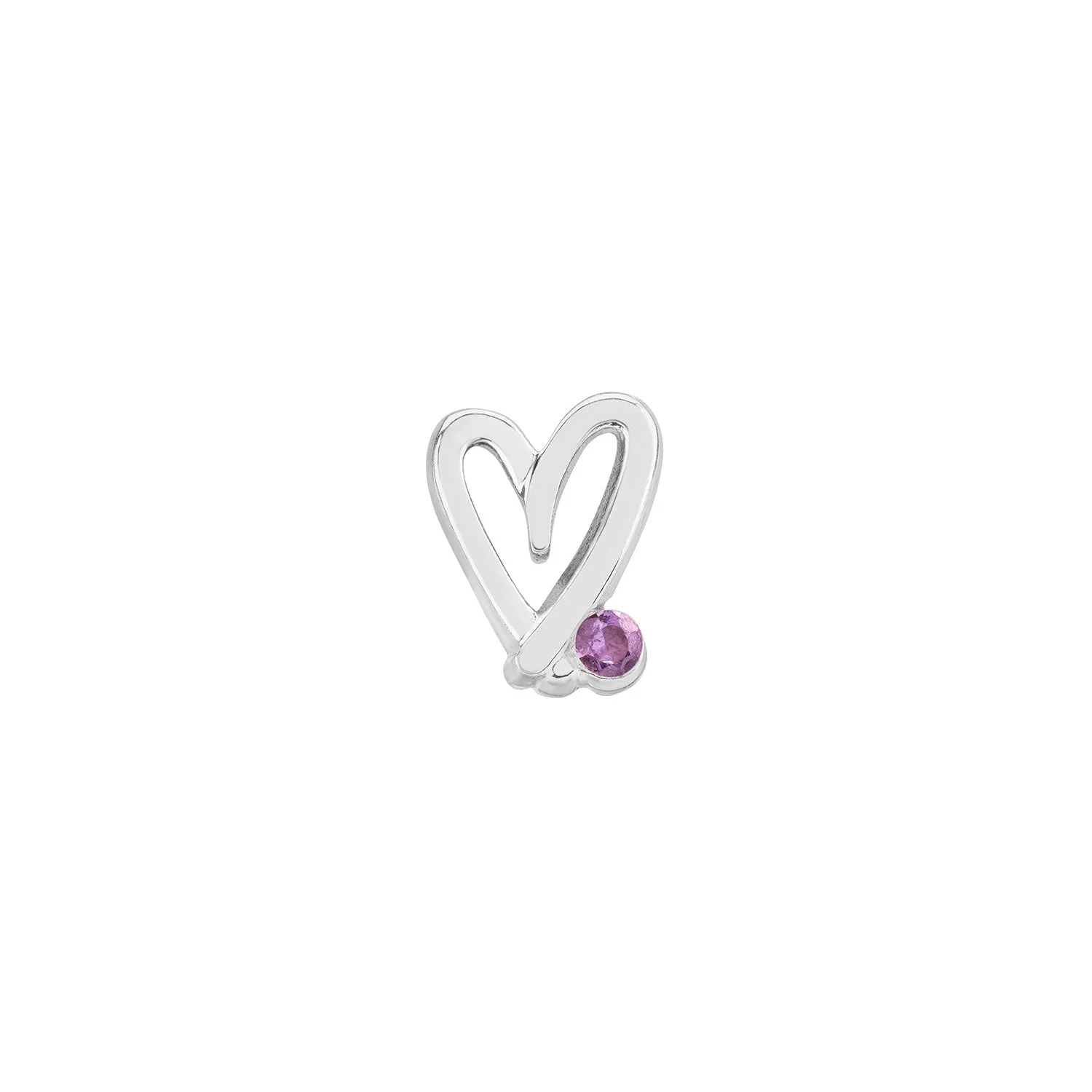 Stacey's Stories Doodle Heart Birthstone Necklace (Silver)