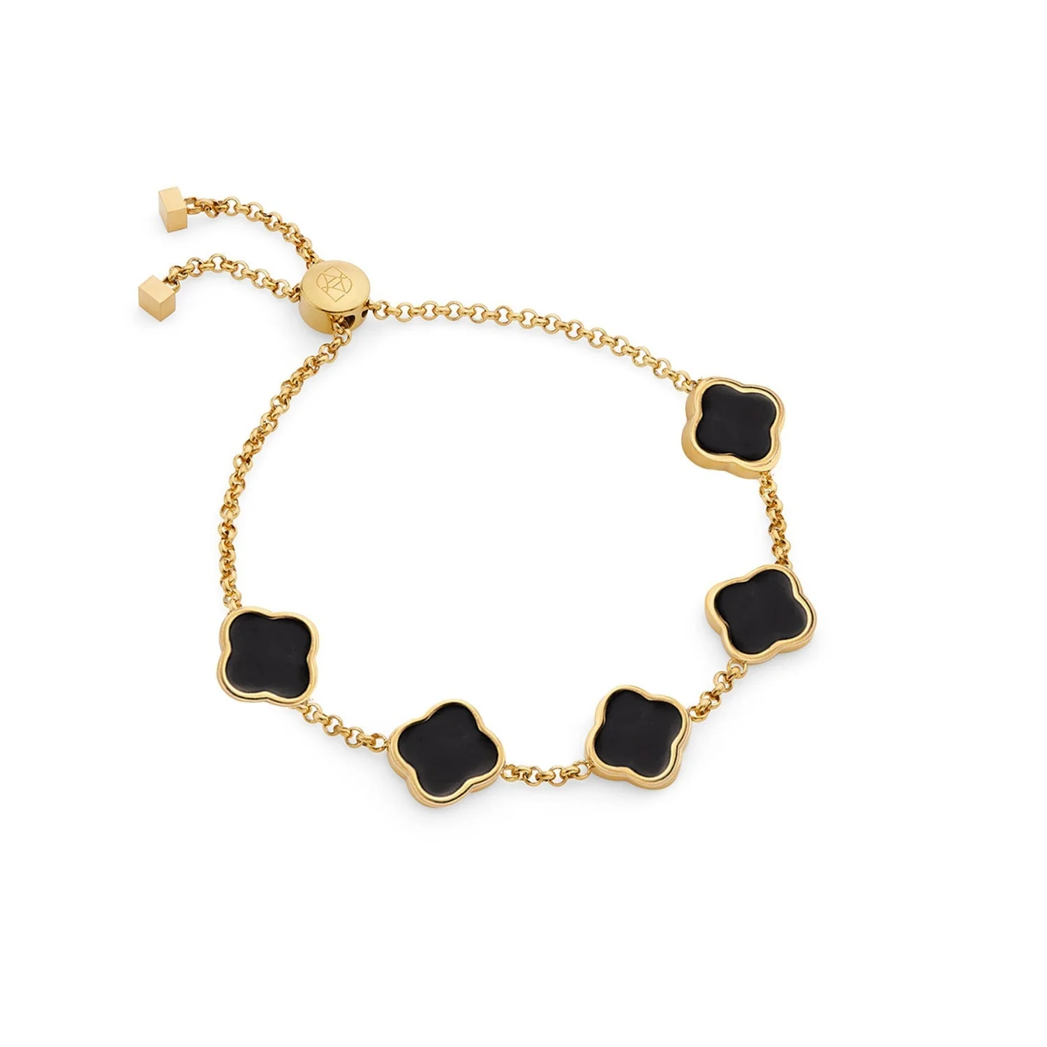 Clover Custom Name Bracelet (Gold)