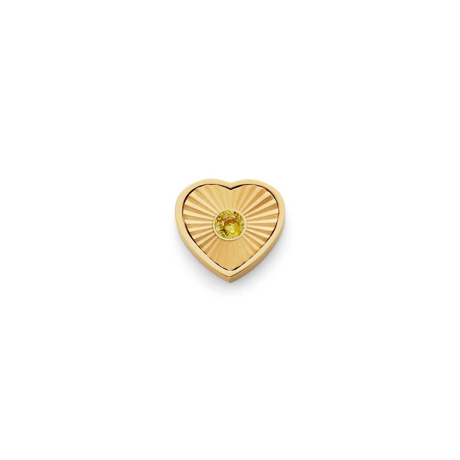 Textured Heart Charms (Gold) - Birthstone
