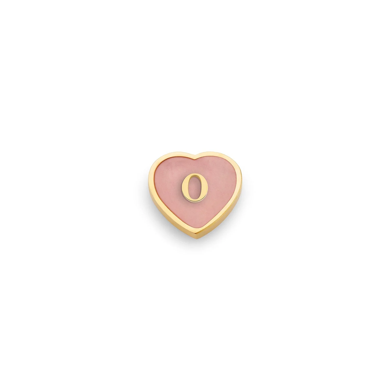 Rose Quartz Heart Charms (Gold) - Initials