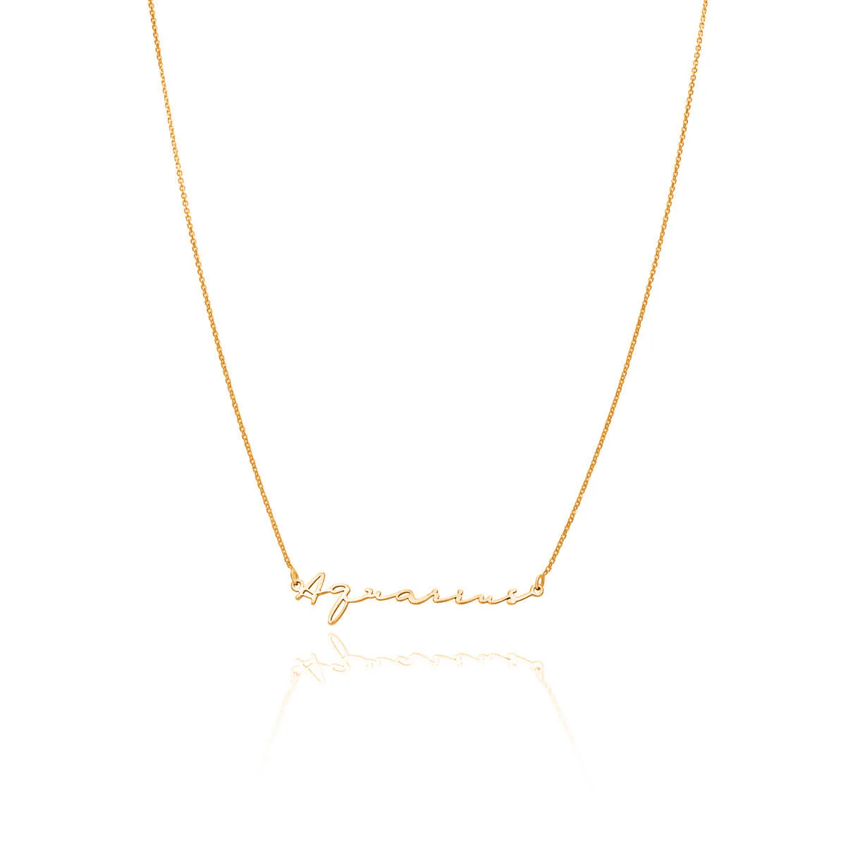 Sterling Silver Signature Name Necklace (Gold)