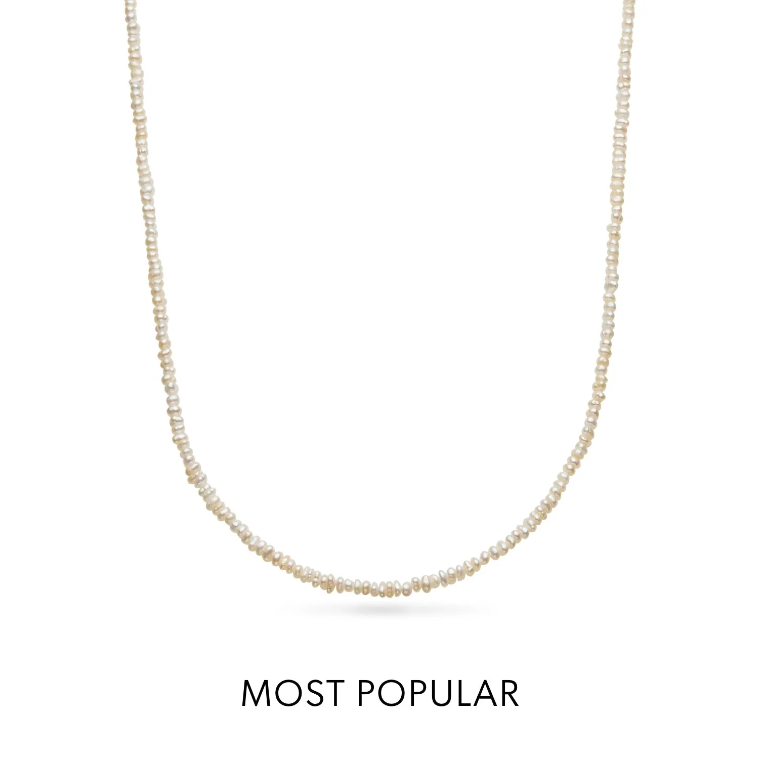 Layering Mini Pearl Beaded Chain Necklace (Gold)