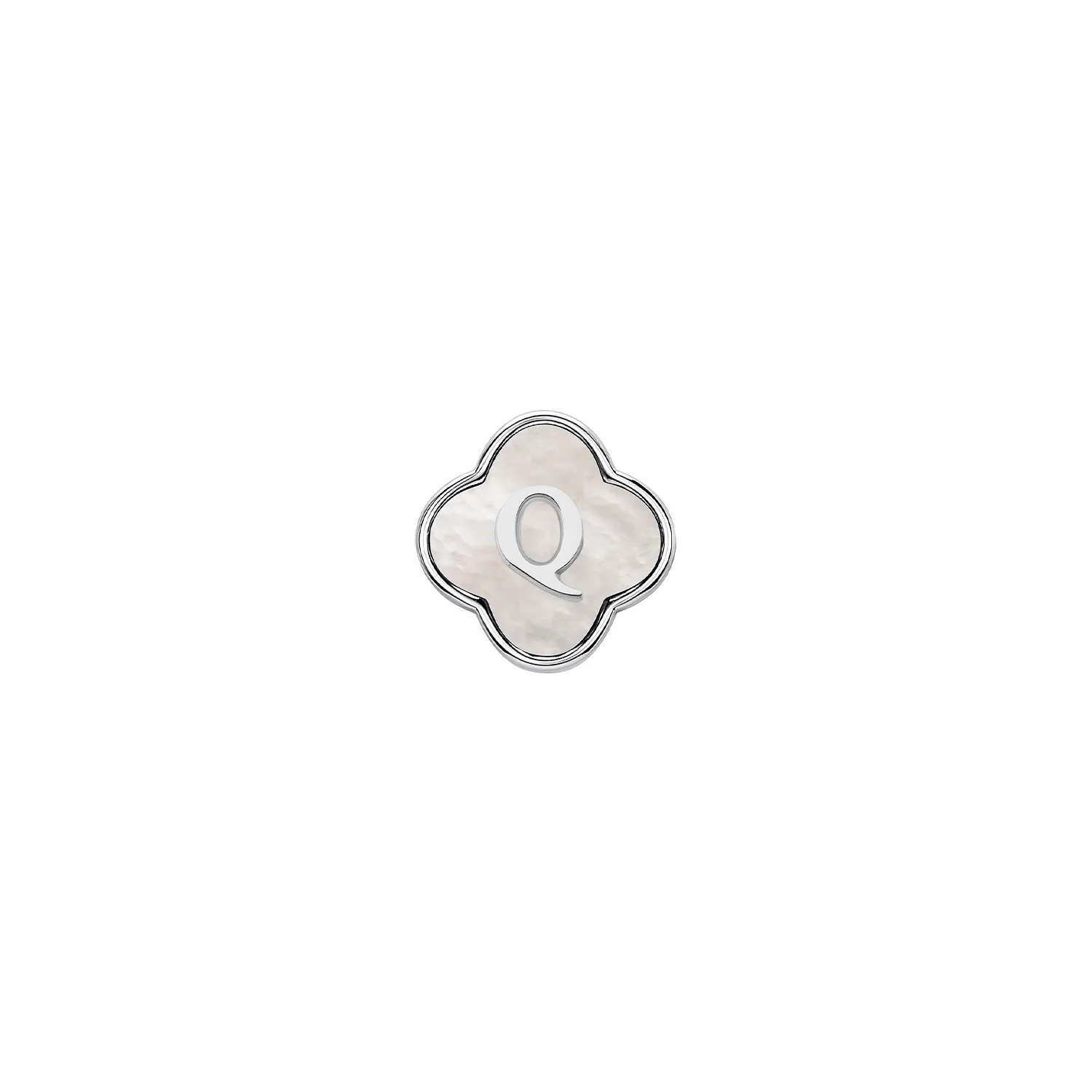 Pearl Clover Charms (Silver) - Initials