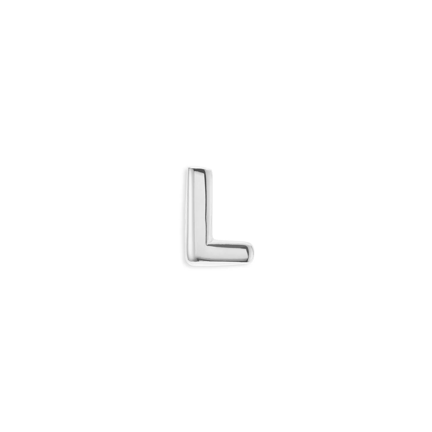 Bubble Initial Necklace Charm (Silver)