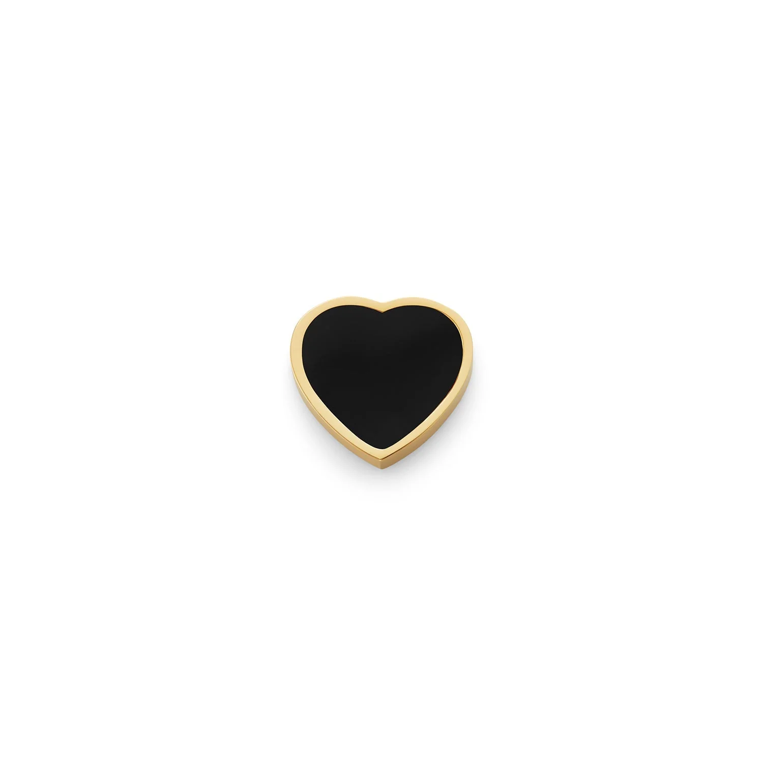 Black Enamel Heart Charms (Gold) - Plain